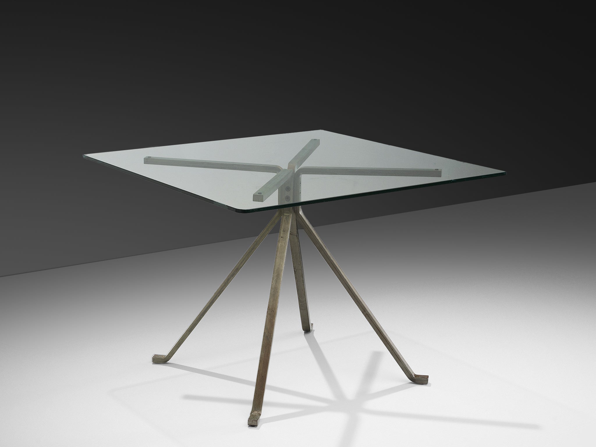 Enzo Mari for Driade 'Cugino' Table in Glass and Steel Tables Morentz