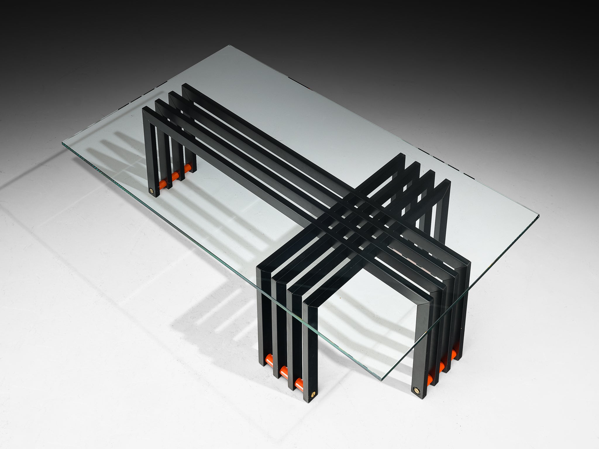 Architectural Coffee Table in Glass and Steel Tables Morentz