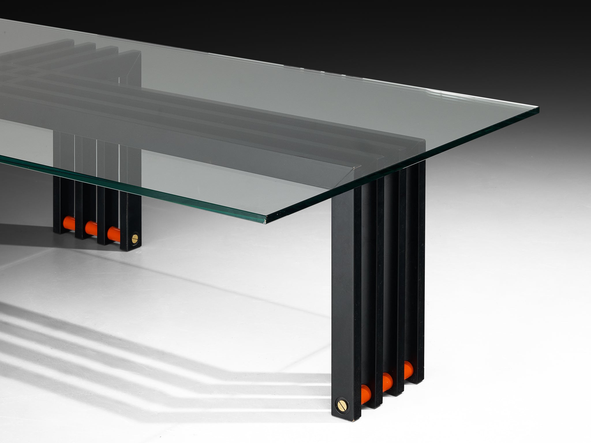 Architectural Coffee Table in Glass and Steel Tables Morentz