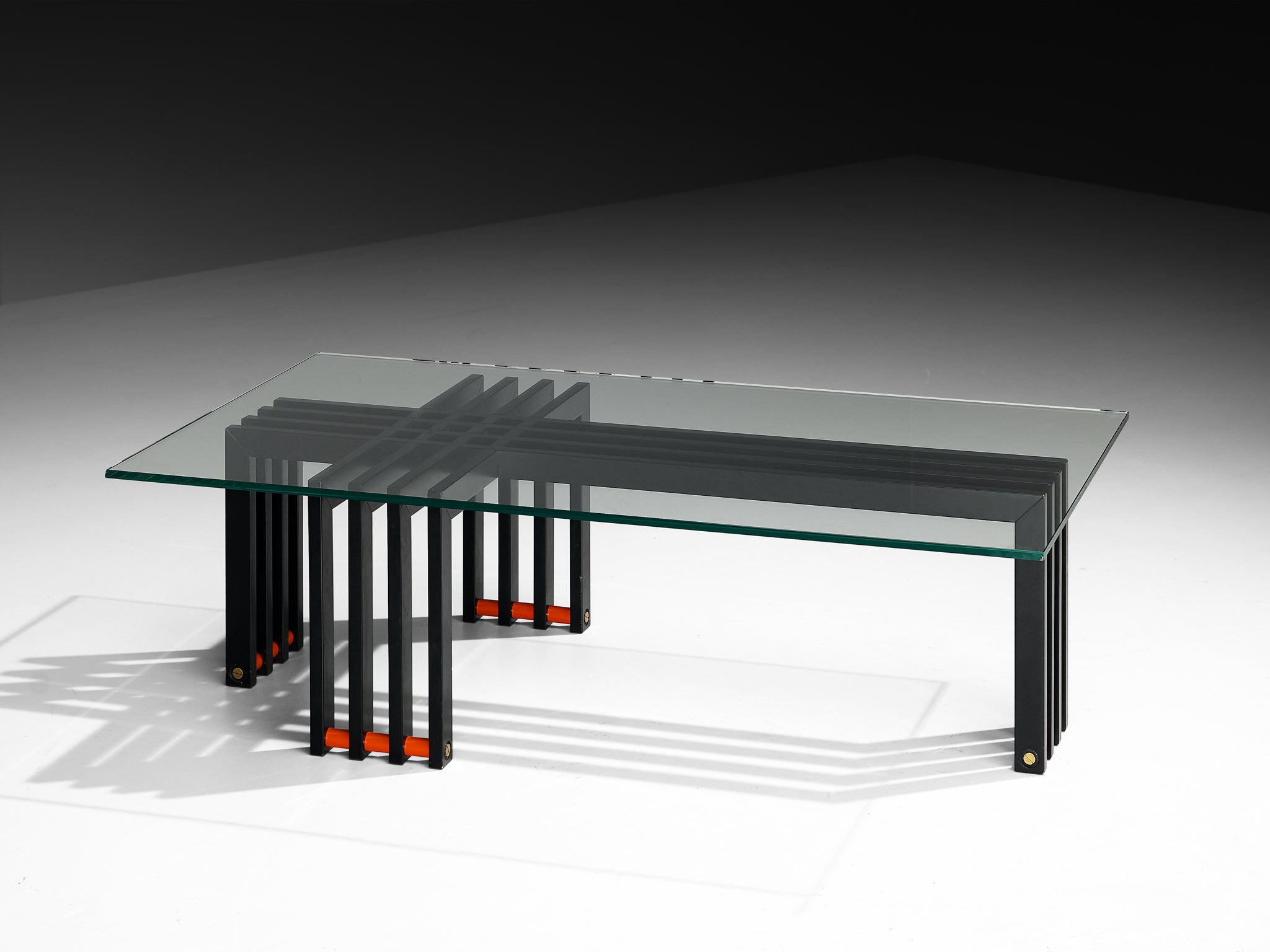 Architectural Coffee Table in Glass and Steel Tables Morentz