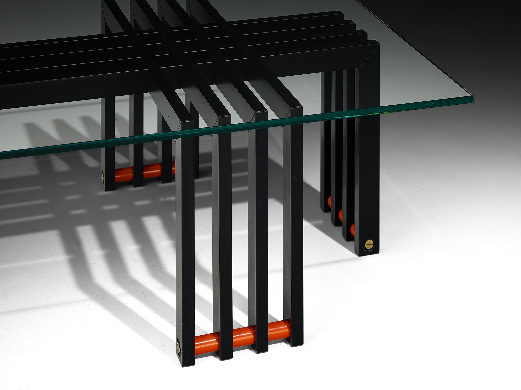 Architectural Coffee Table in Glass and Steel Tables Morentz