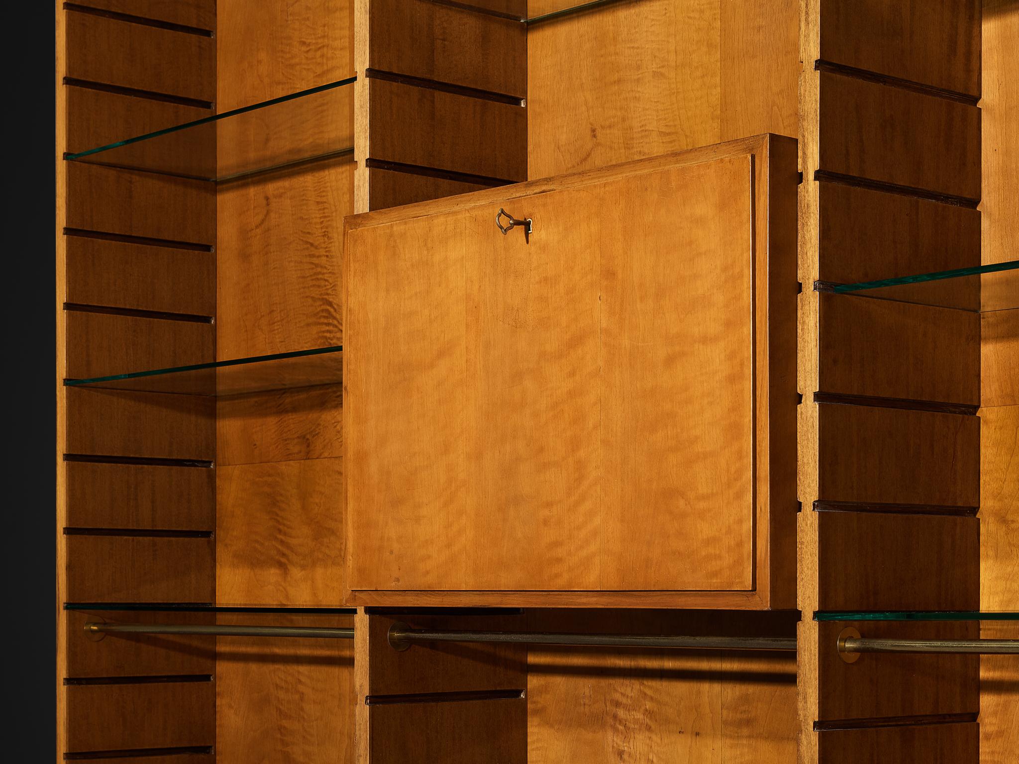 Studio B.B.P.R. Large Library in Walnut and Glass case pieces and storage cabinets Morentz