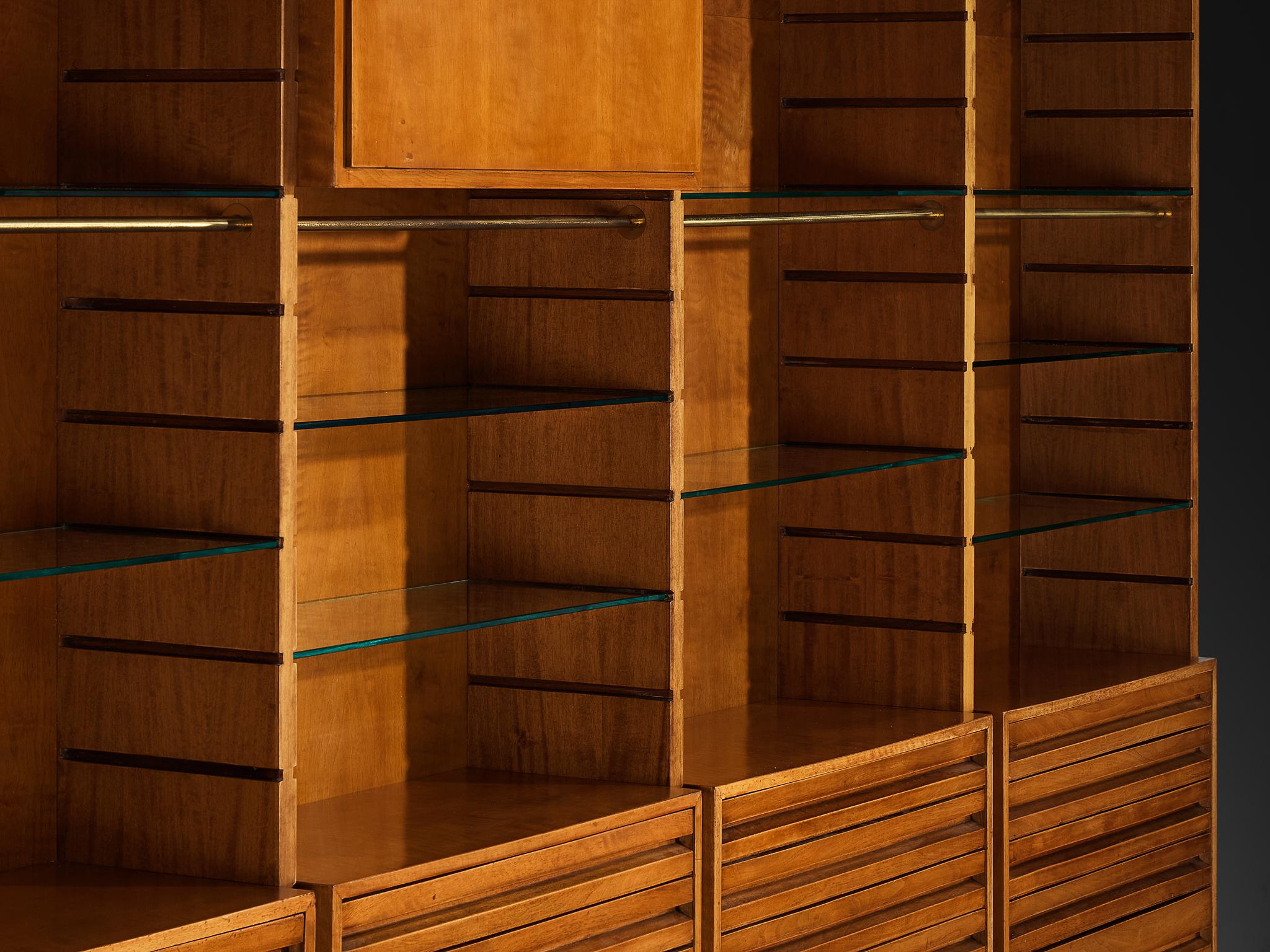 Studio B.B.P.R. Large Library in Walnut and Glass case pieces and storage cabinets Morentz