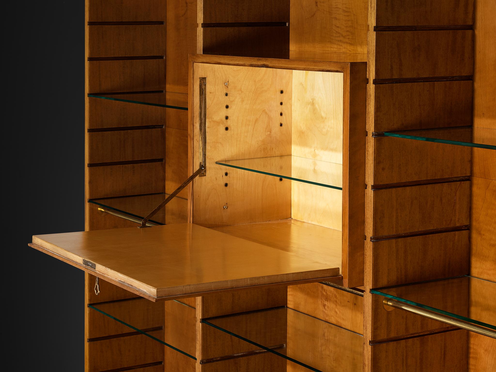 Studio B.B.P.R. Large Library in Walnut and Glass case pieces and storage cabinets Morentz