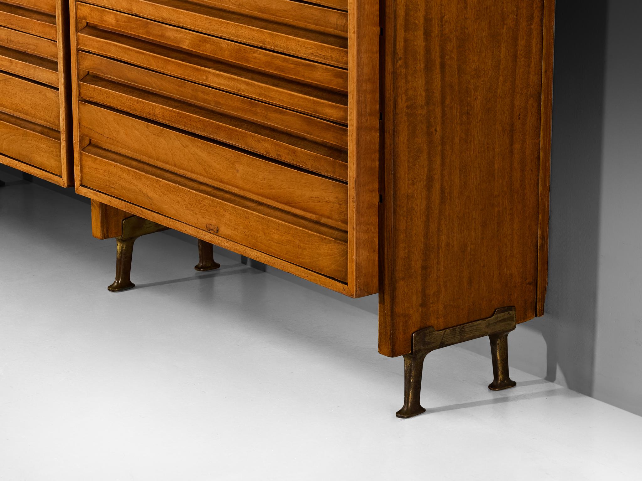 Studio B.B.P.R. Large Library in Walnut and Glass case pieces and storage cabinets Morentz