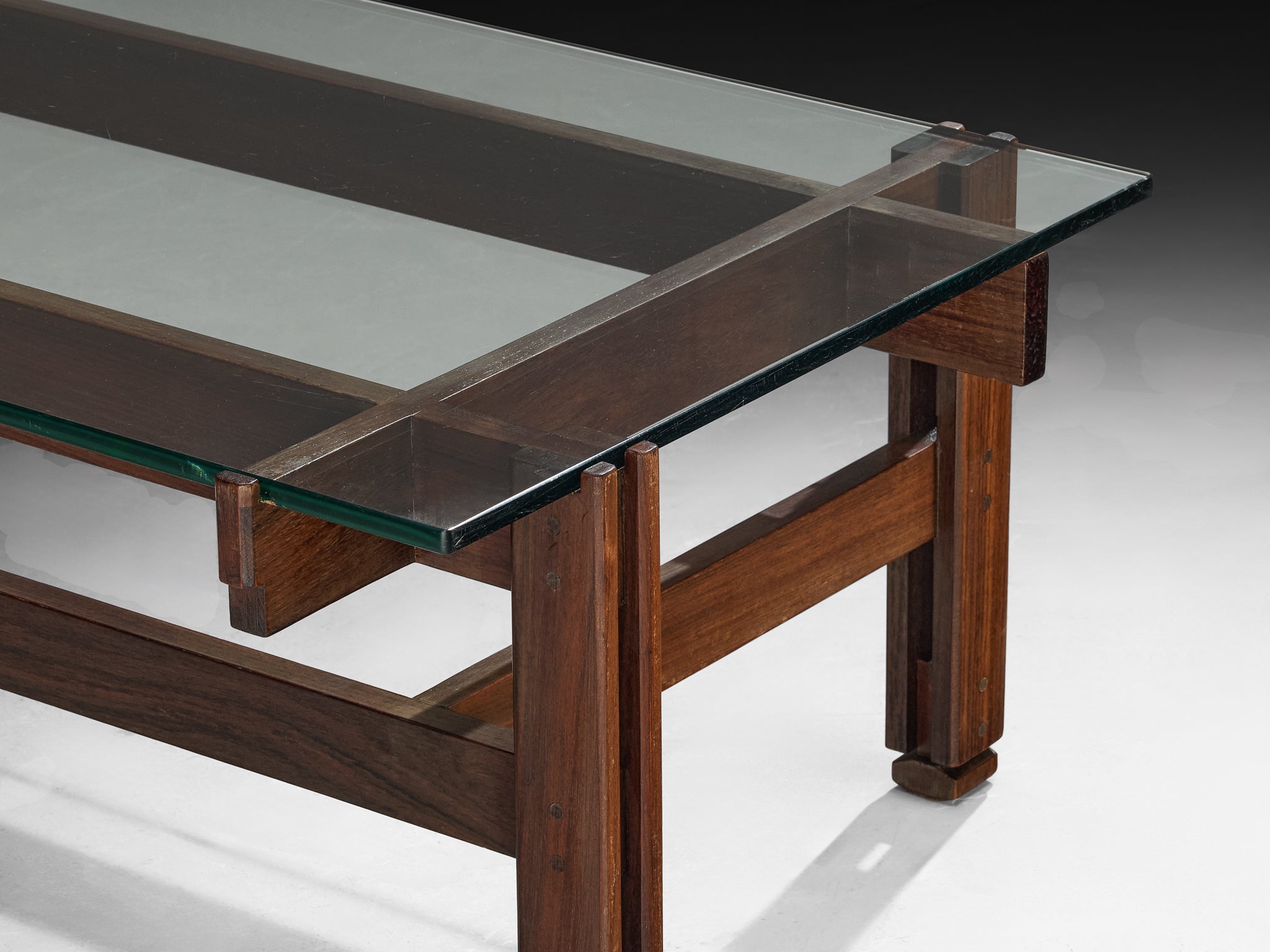 Ico Parisi for Cassina '751' Coffee Table in Dark Wood and Glass Tables Morentz