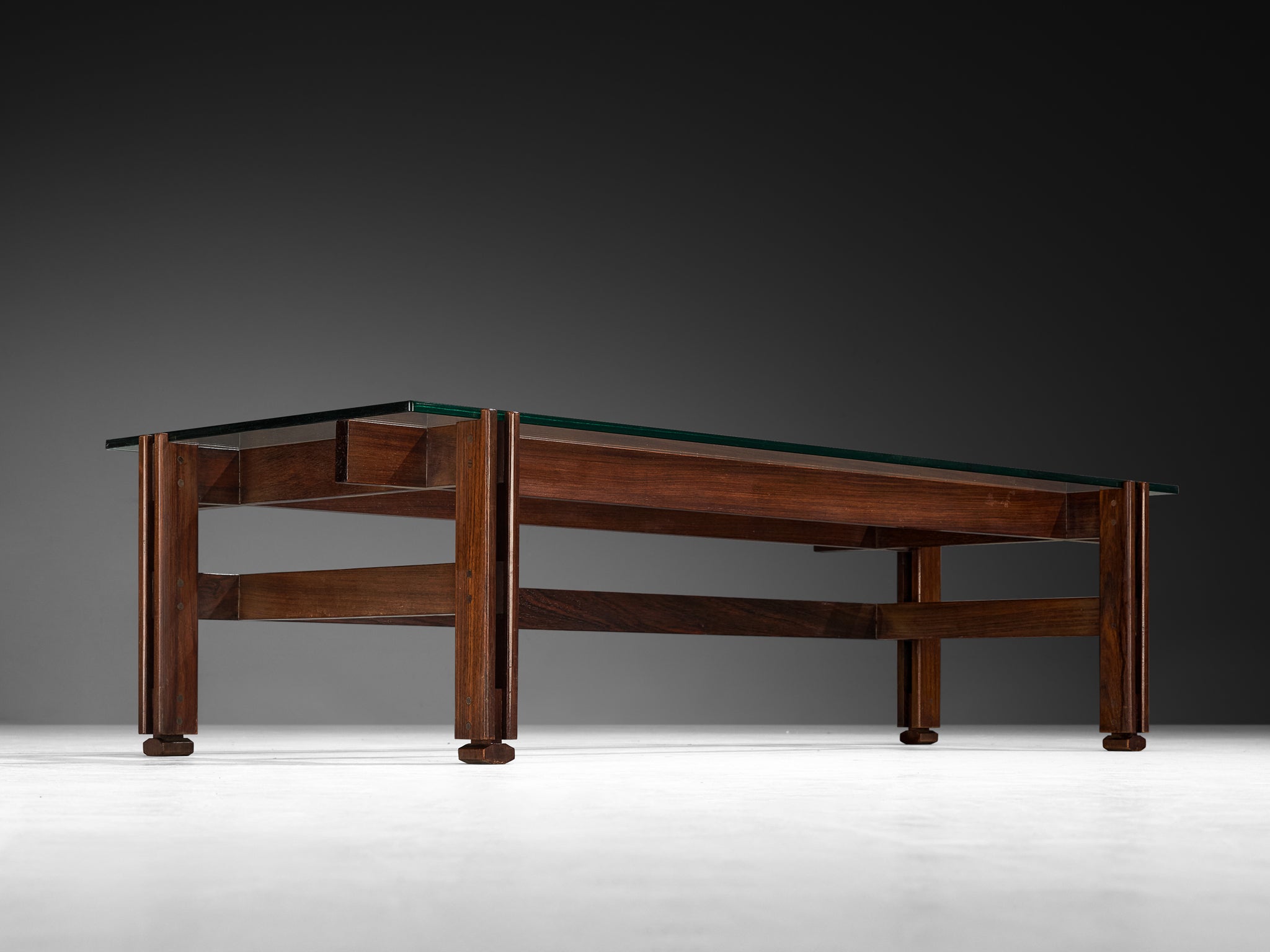 Ico Parisi for Cassina '751' Coffee Table in Dark Wood and Glass Tables Morentz