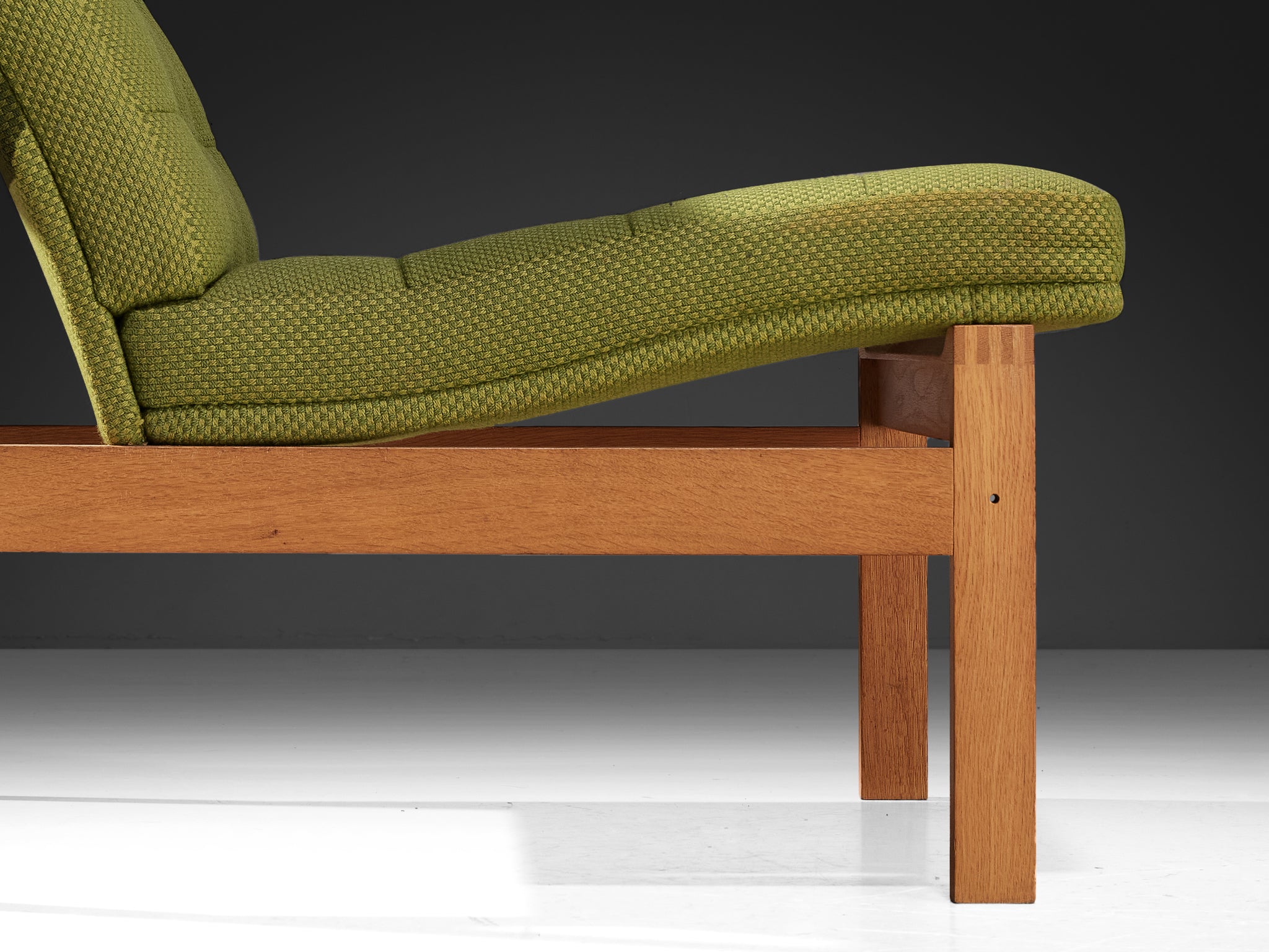 Torben Lind & Ole Gjerløv-Knudsen Easy Chair in Oak and Green Upholstery Seating Morentz