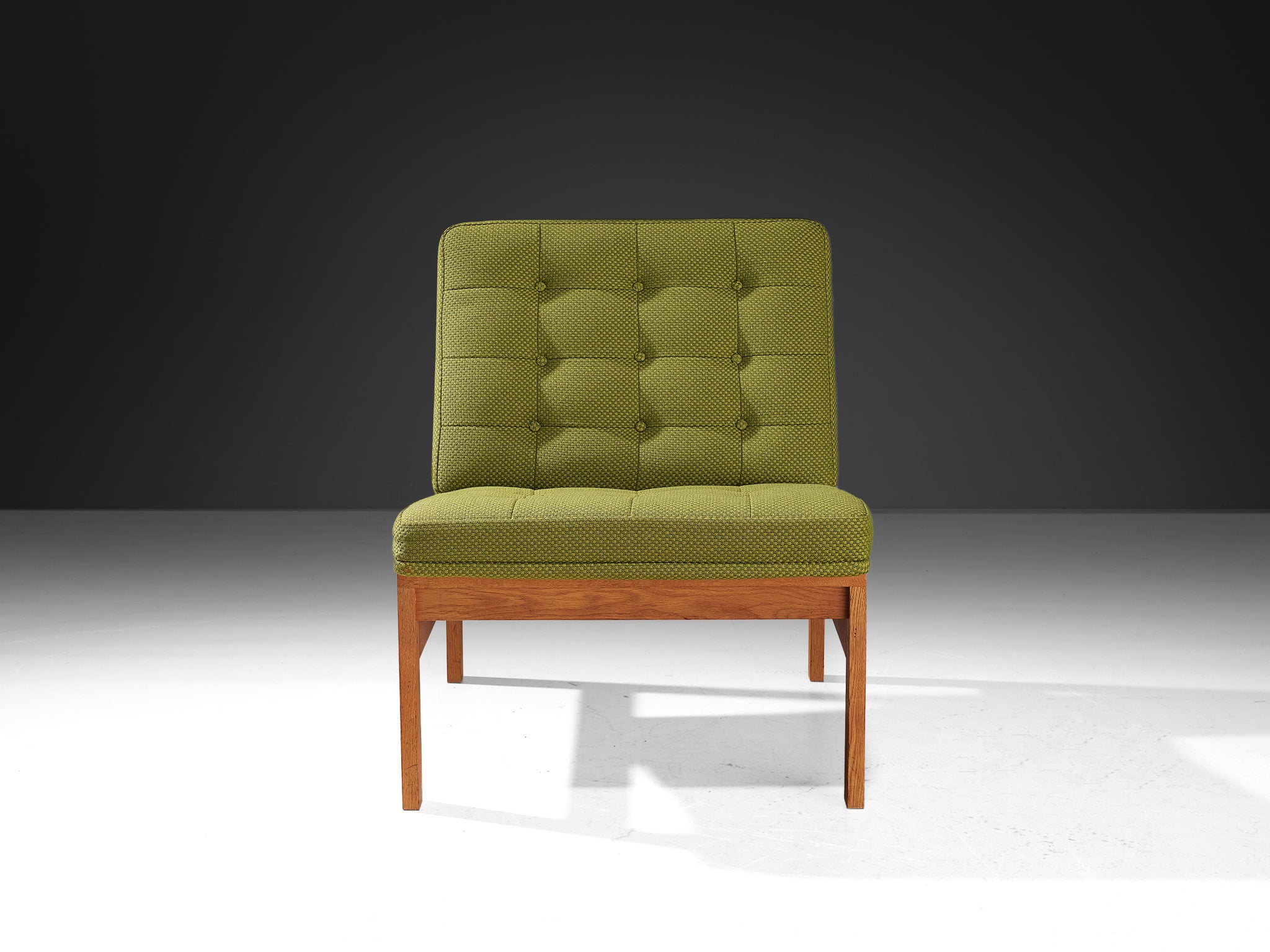 Torben Lind & Ole Gjerløv-Knudsen Easy Chair in Oak and Green Upholstery Seating Morentz