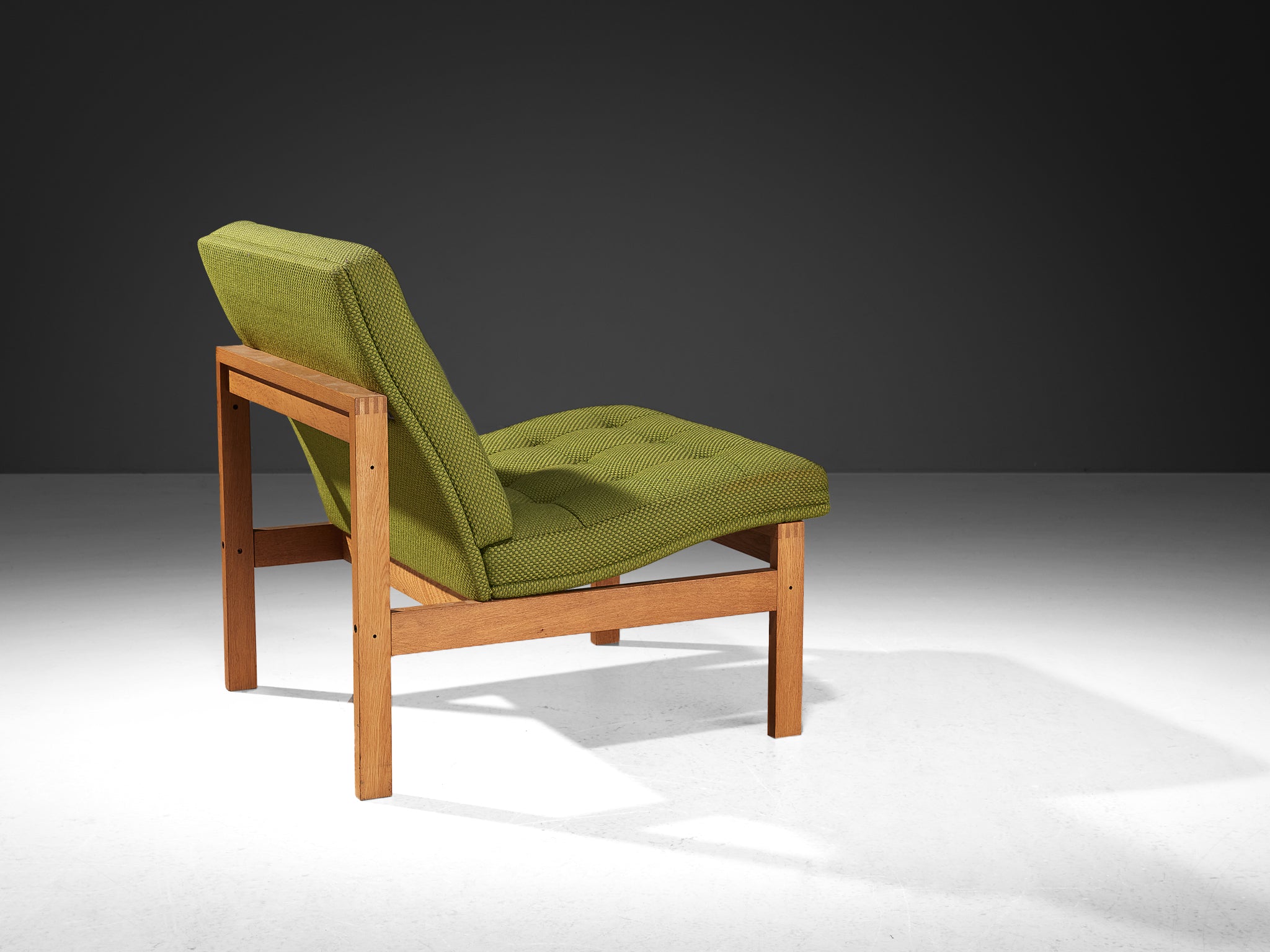 Torben Lind & Ole Gjerløv-Knudsen Easy Chair in Oak and Green Upholstery Seating Morentz