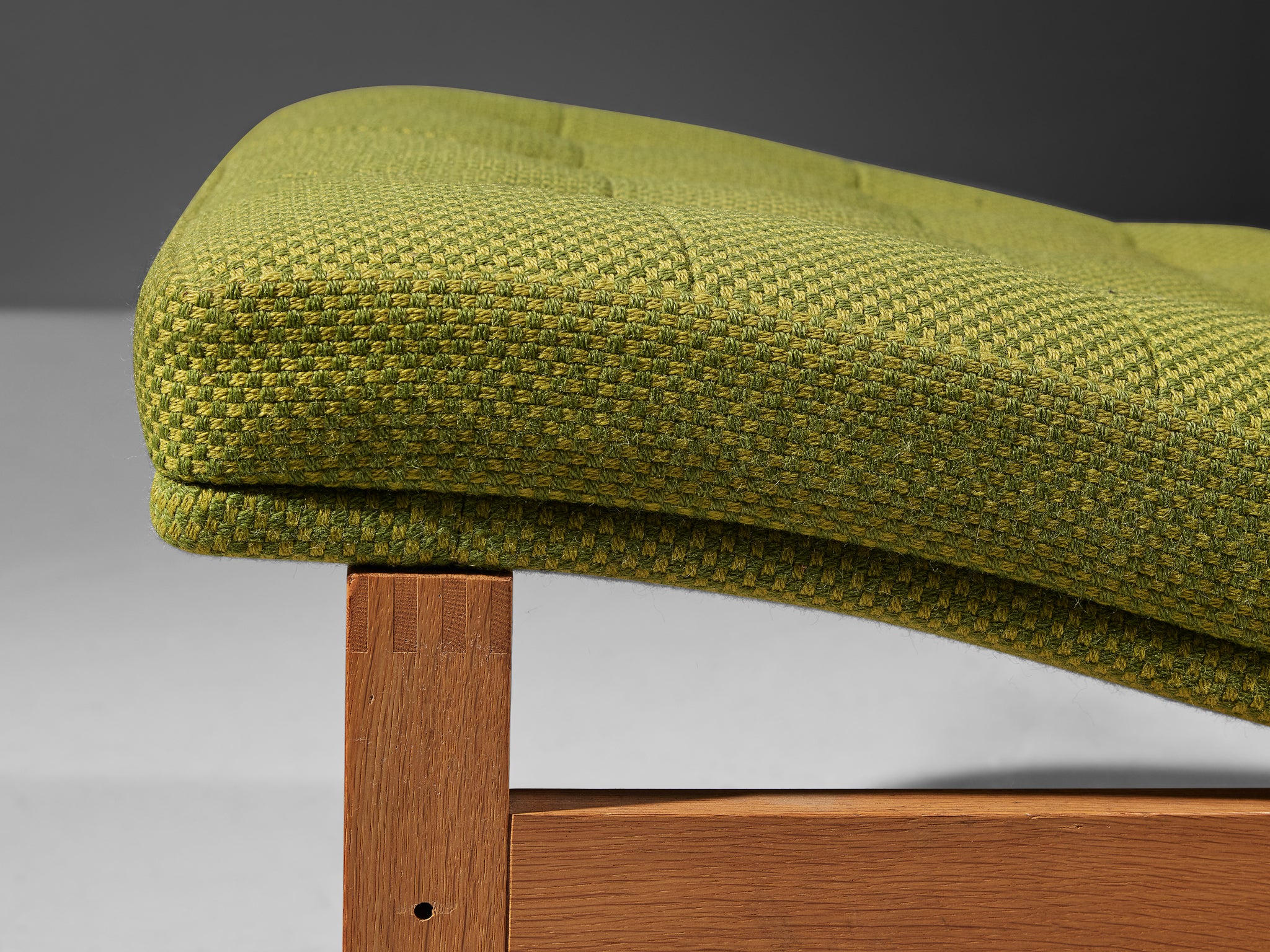 Torben Lind & Ole Gjerløv-Knudsen Easy Chair in Oak and Green Upholstery Seating Morentz