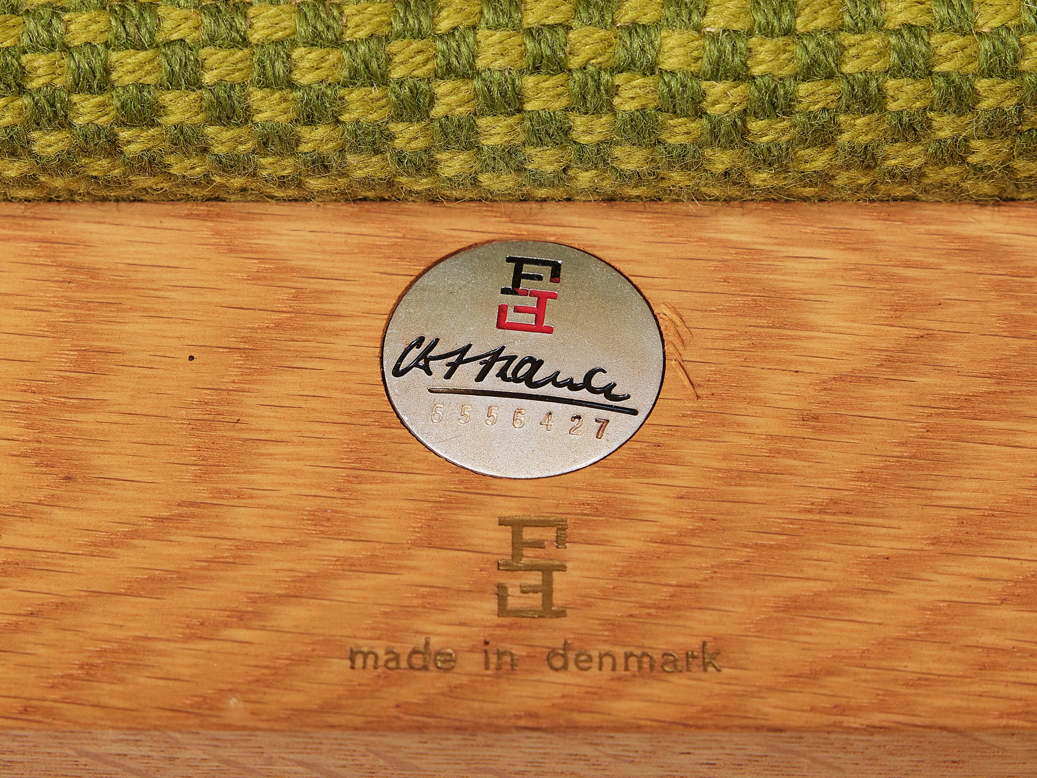 Torben Lind & Ole Gjerløv-Knudsen Easy Chair in Oak and Green Upholstery Seating Morentz