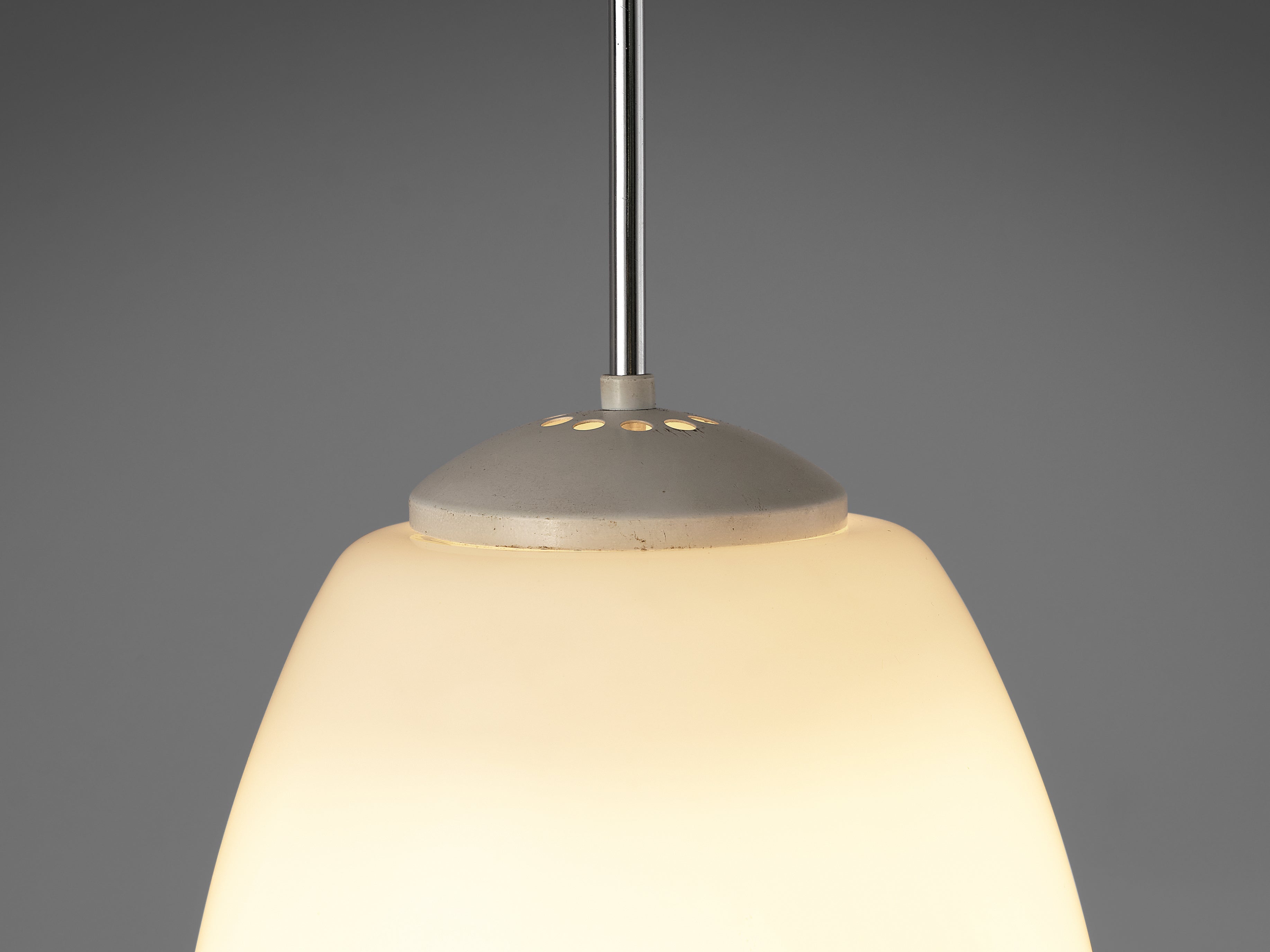 Pendant Lamps in Opaline Glass and Metal lighting Morentz