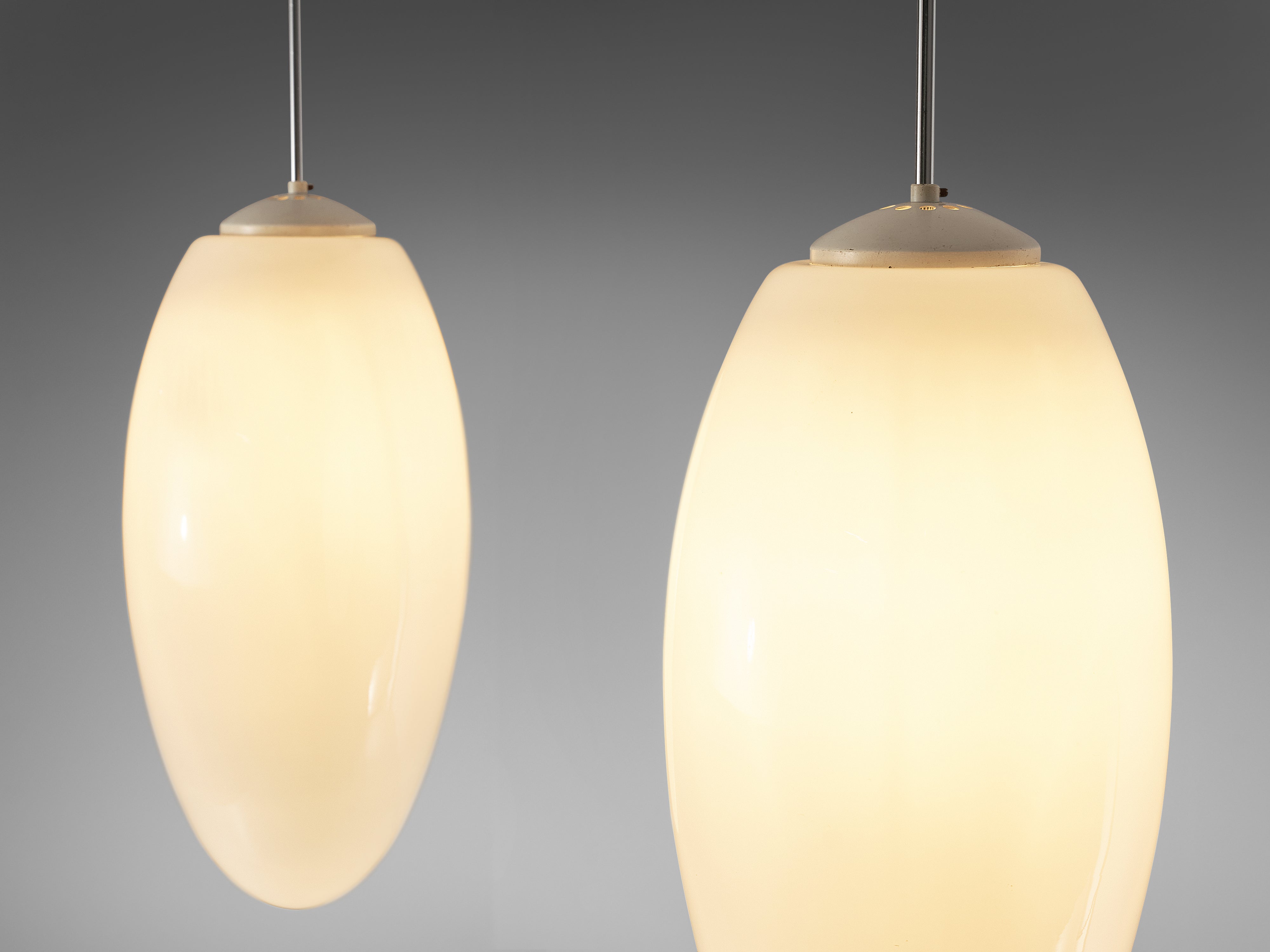 Pendant Lamps in Opaline Glass and Metal lighting Morentz