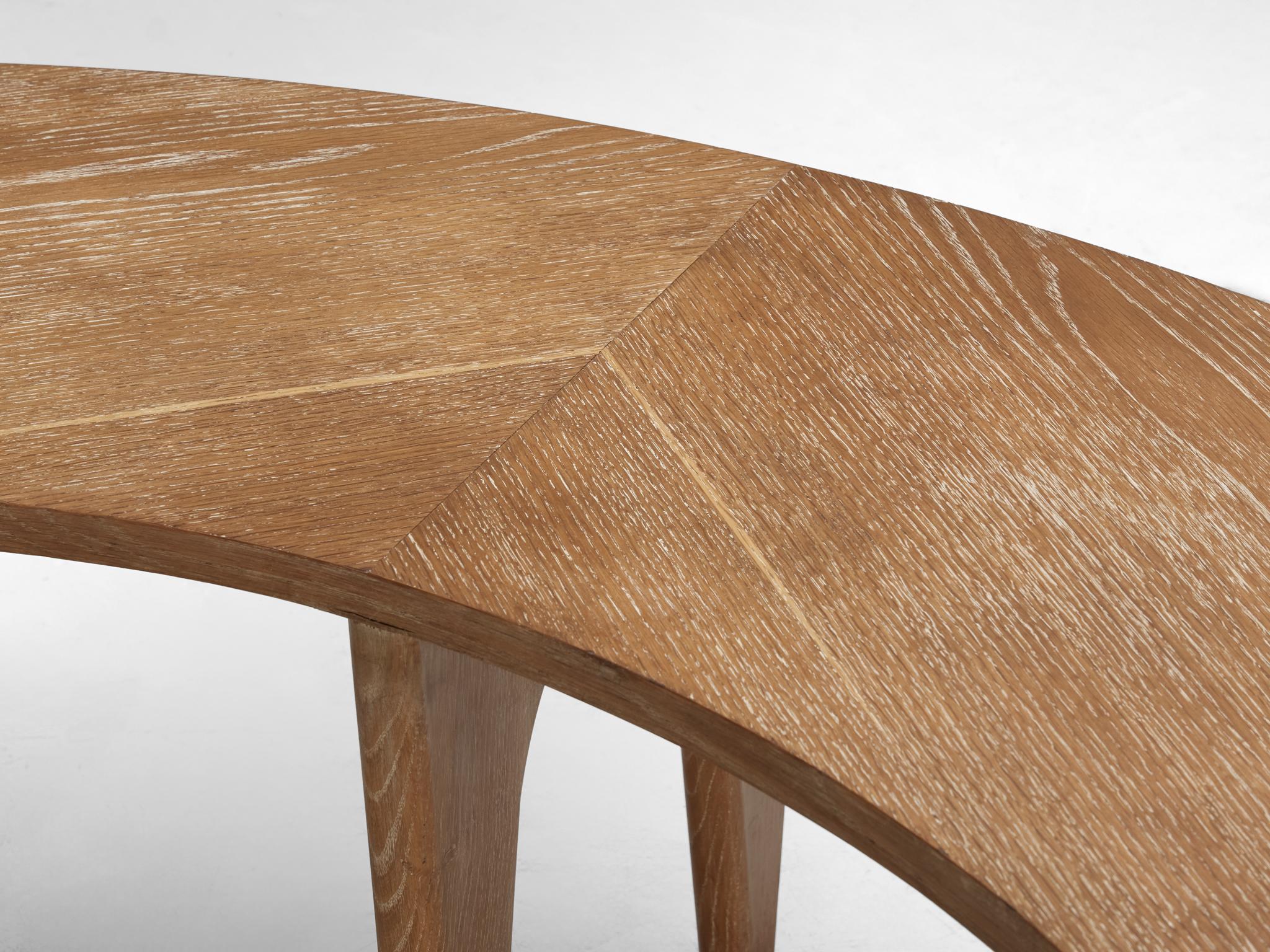 Sculptural Curved Display or Side Table in Cerused Oak tables Morentz