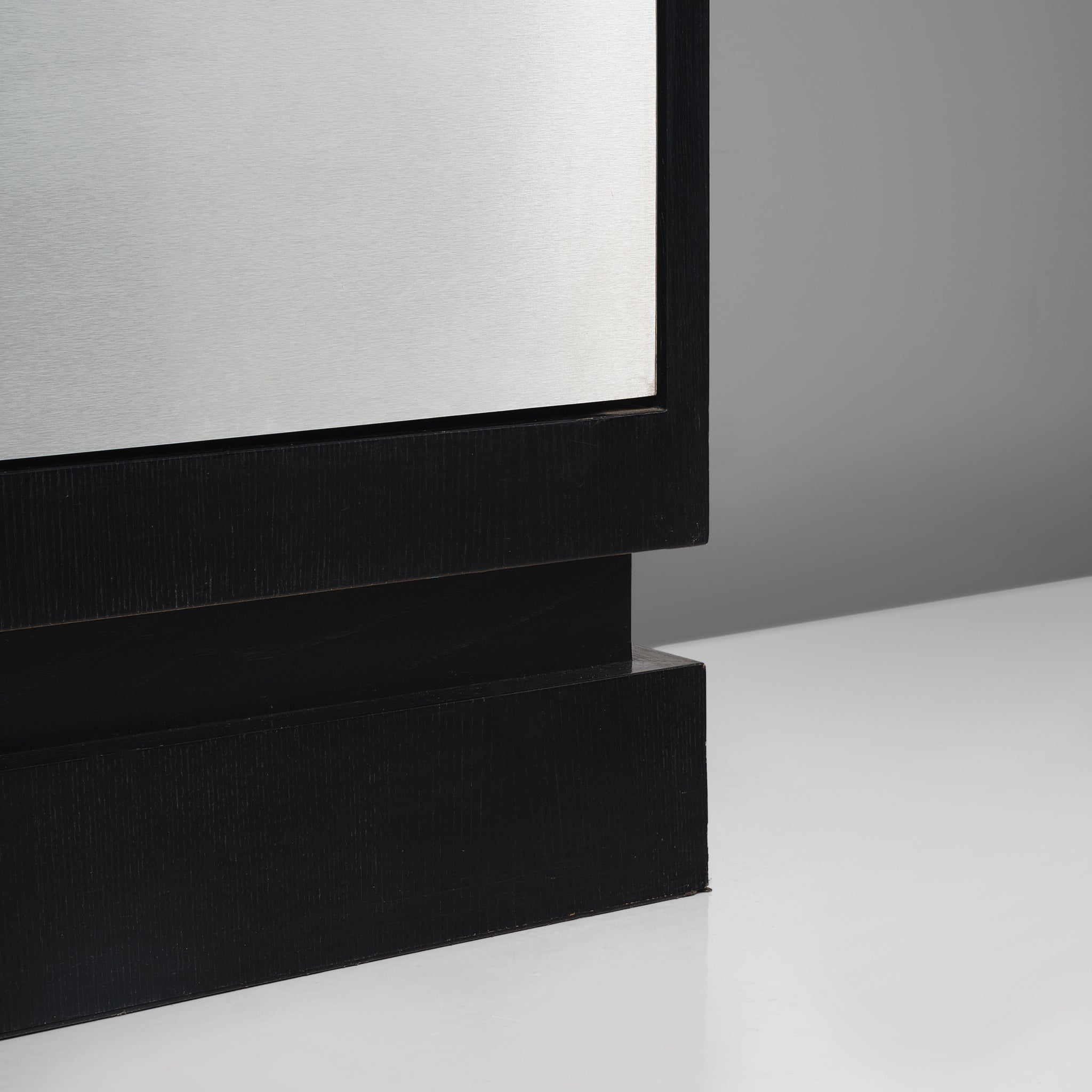 De Coene Minimalist Highboard in Brushed Aluminum and Ash case pieces and storage cabinets Morentz