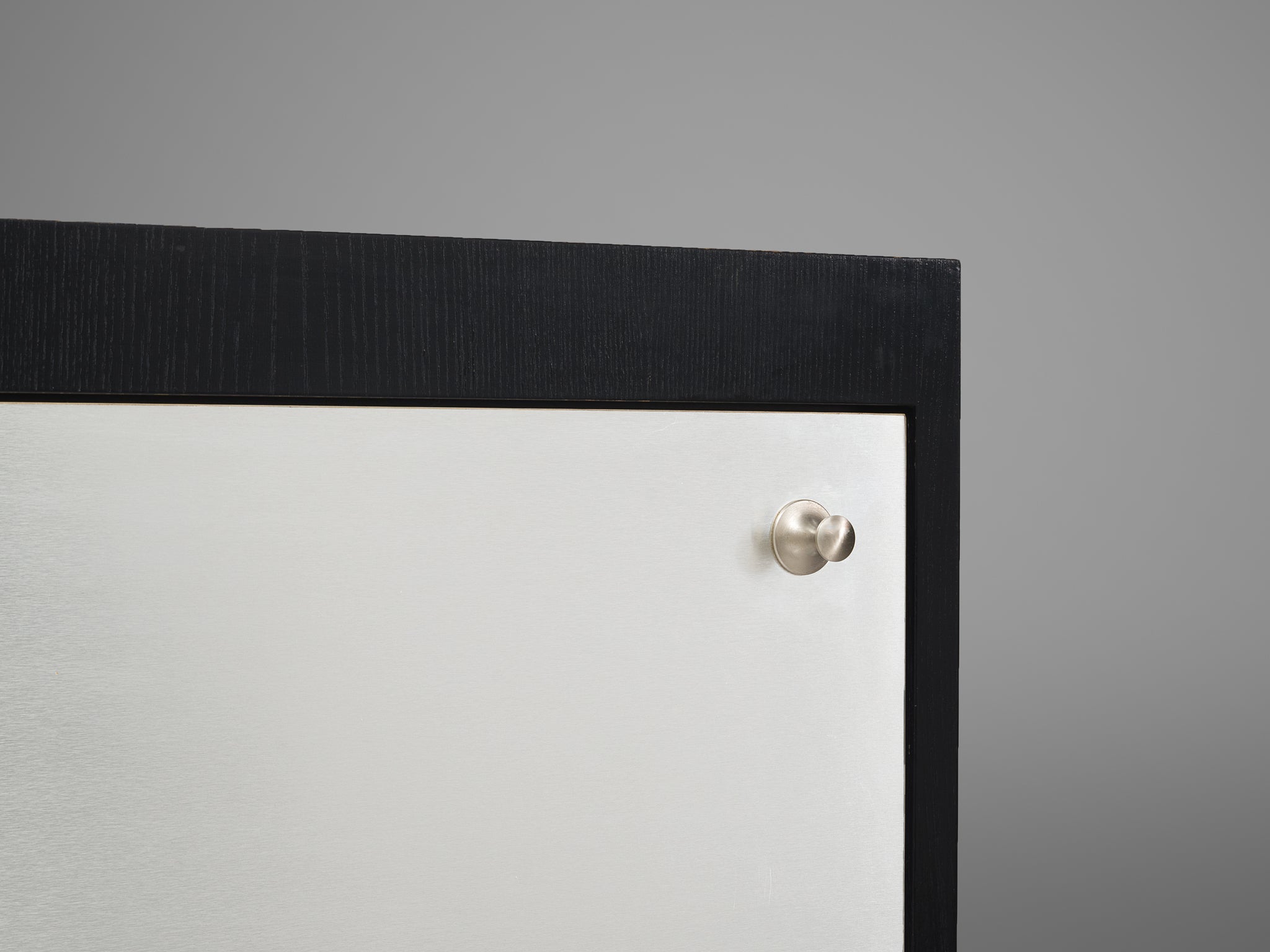 De Coene Minimalist Highboard in Brushed Aluminum and Ash case pieces and storage cabinets Morentz