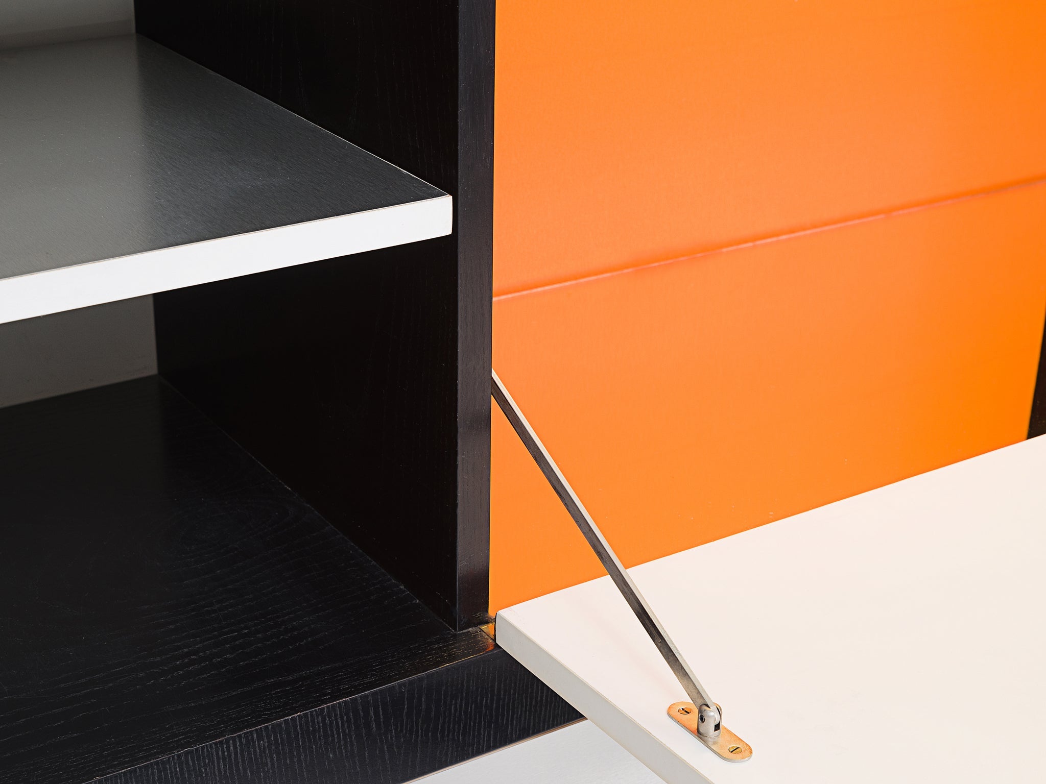 De Coene Minimalist Highboard in Brushed Aluminum and Ash case pieces and storage cabinets Morentz