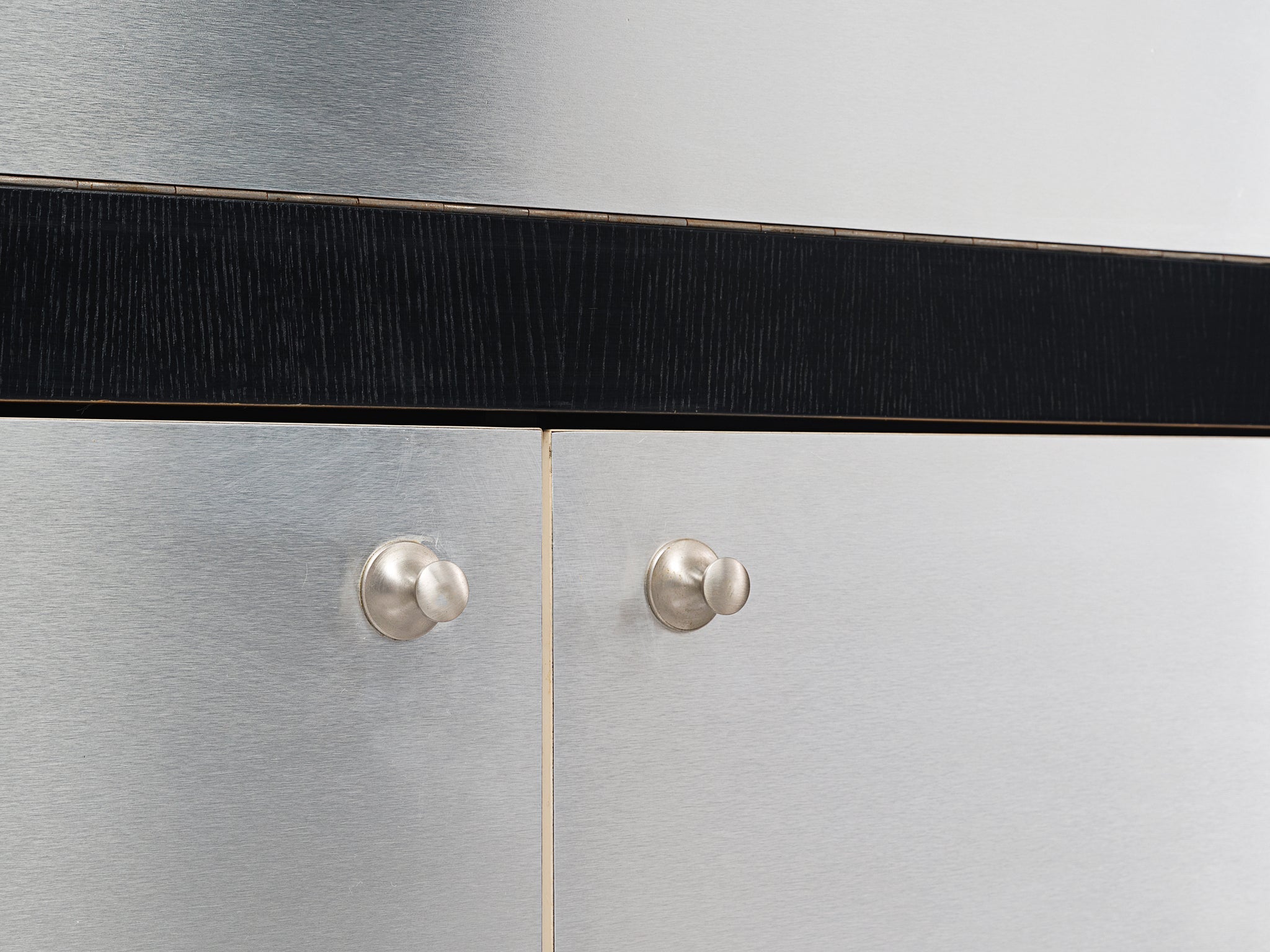 De Coene Minimalist Highboard in Brushed Aluminum and Ash case pieces and storage cabinets Morentz