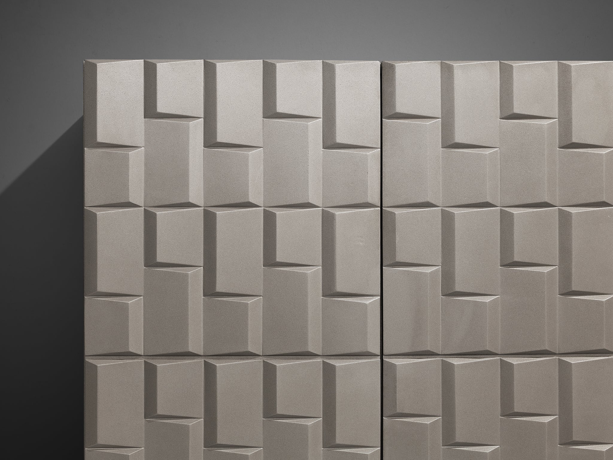 Brutalist Wall-Mounted Cabinet with Graphical Surface Case pieces and storage cabinets Morentz