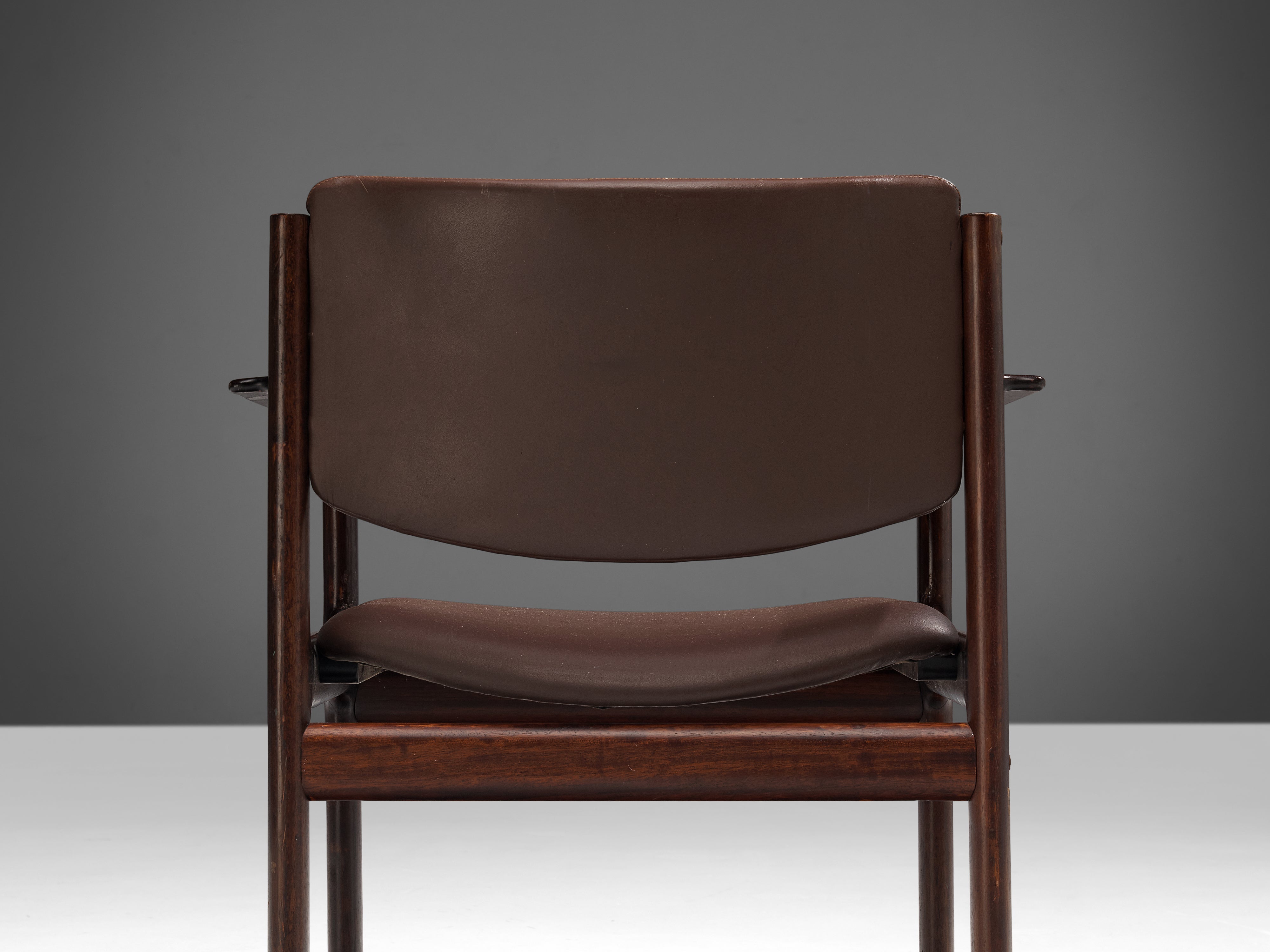 Danish Set of Eight Armchairs in Stained Mahogany seating Morentz