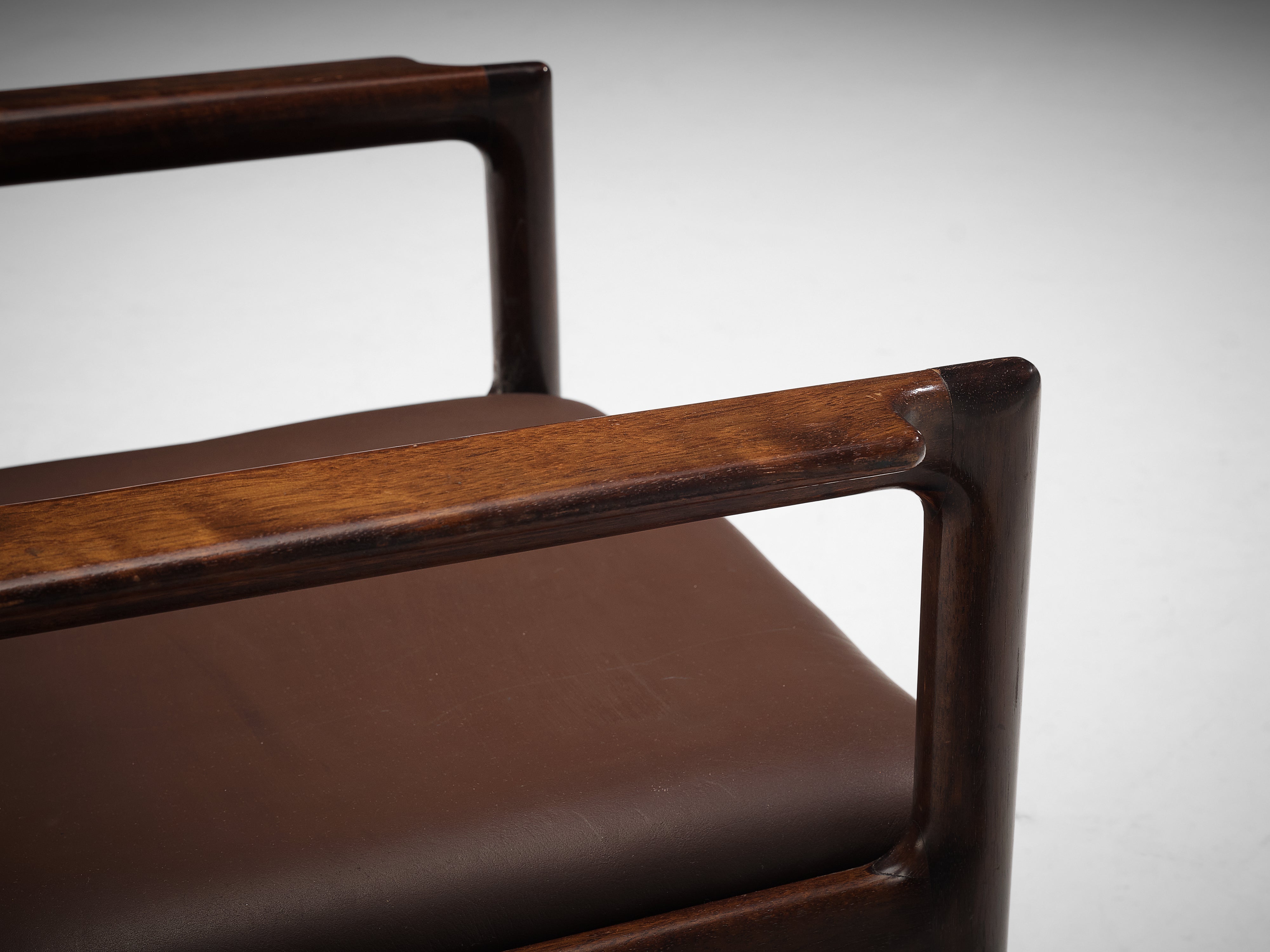 Danish Set of Eight Armchairs in Stained Mahogany seating Morentz