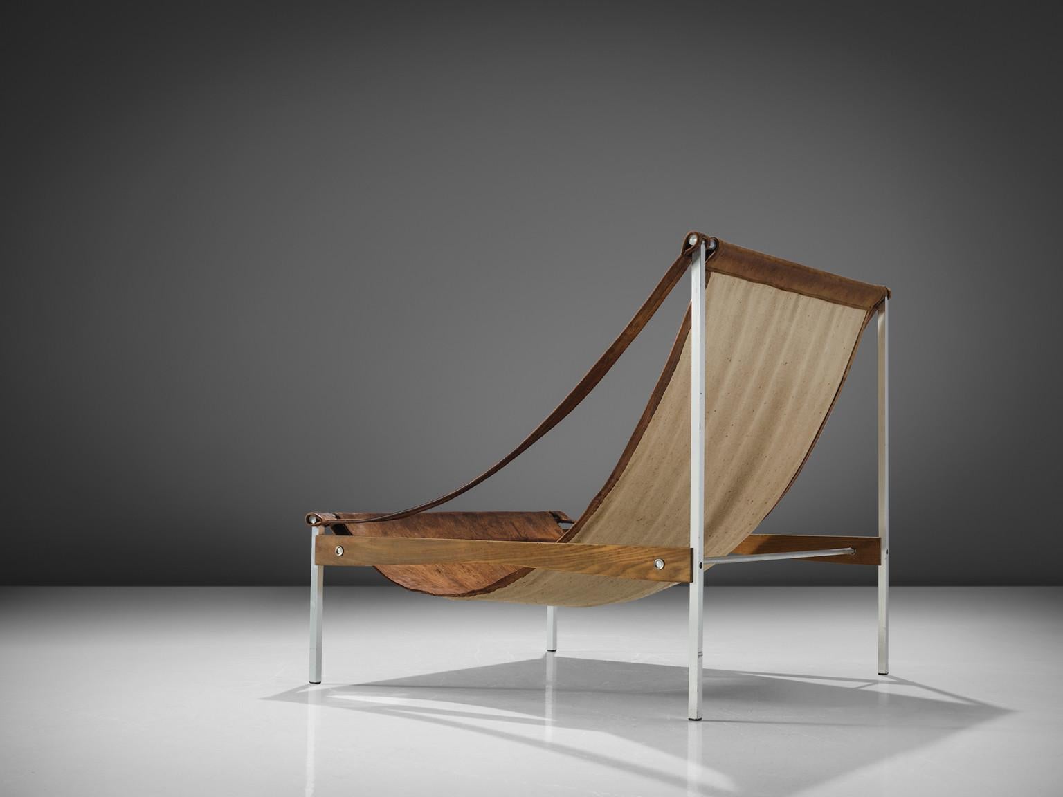 Rare Stig Poulsson 'Bequem' Lounge Chair in Brown Leather seating Morentz