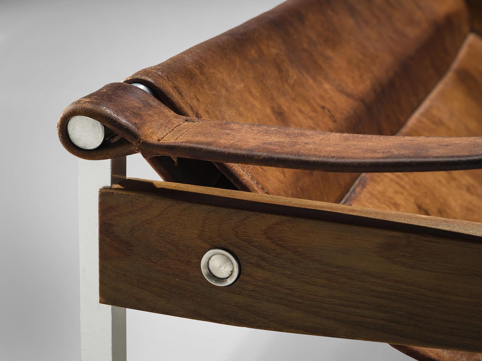 Rare Stig Poulsson 'Bequem' Lounge Chair in Brown Leather seating Morentz