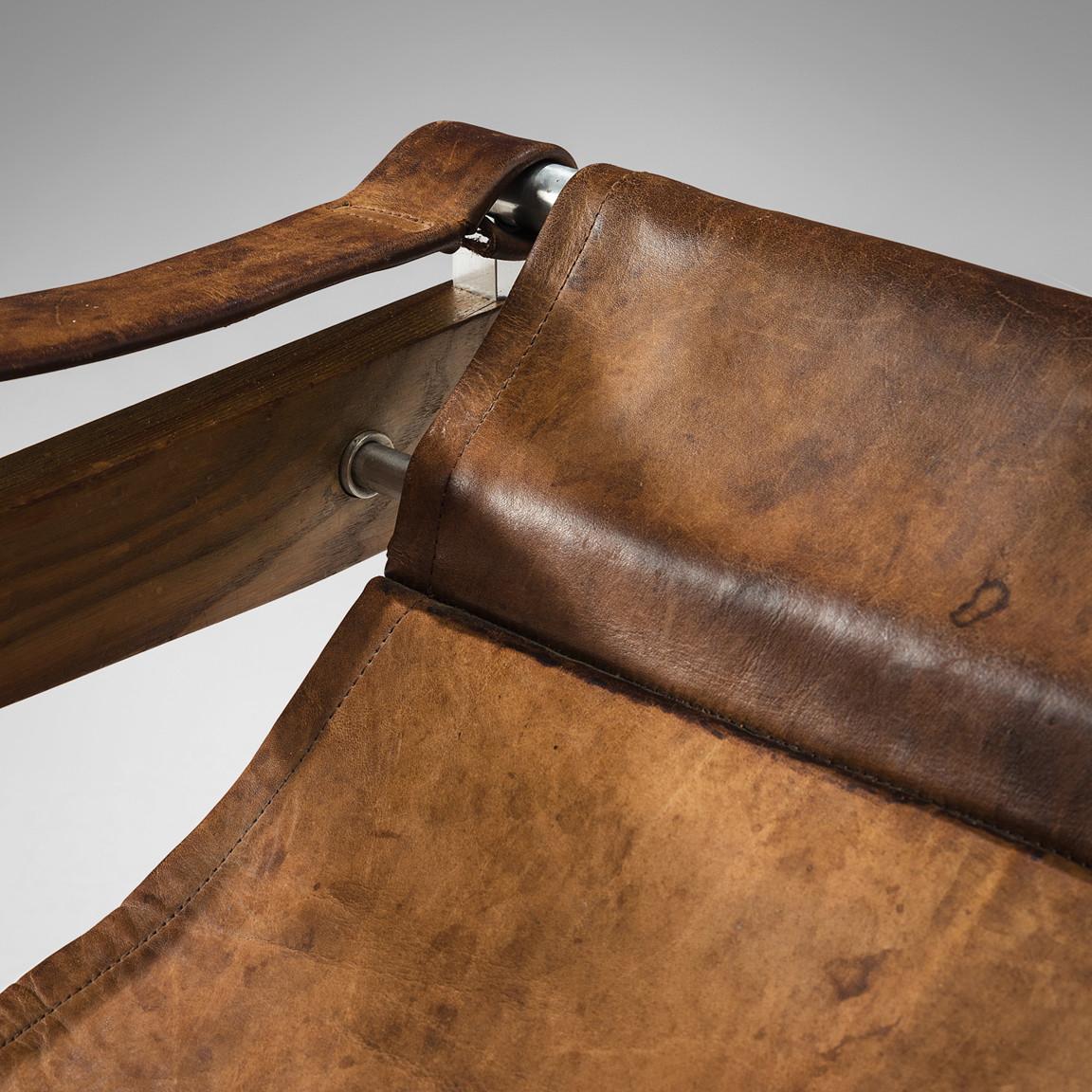 Rare Stig Poulsson 'Bequem' Lounge Chair in Brown Leather seating Morentz