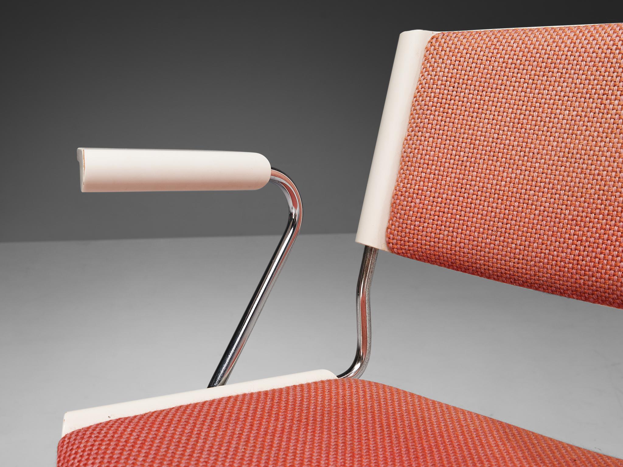 Rare Nanna & Jørgen Ditzel Pair of 'Badminton' Chairs in Salmon Pink Fabric seating Morentz