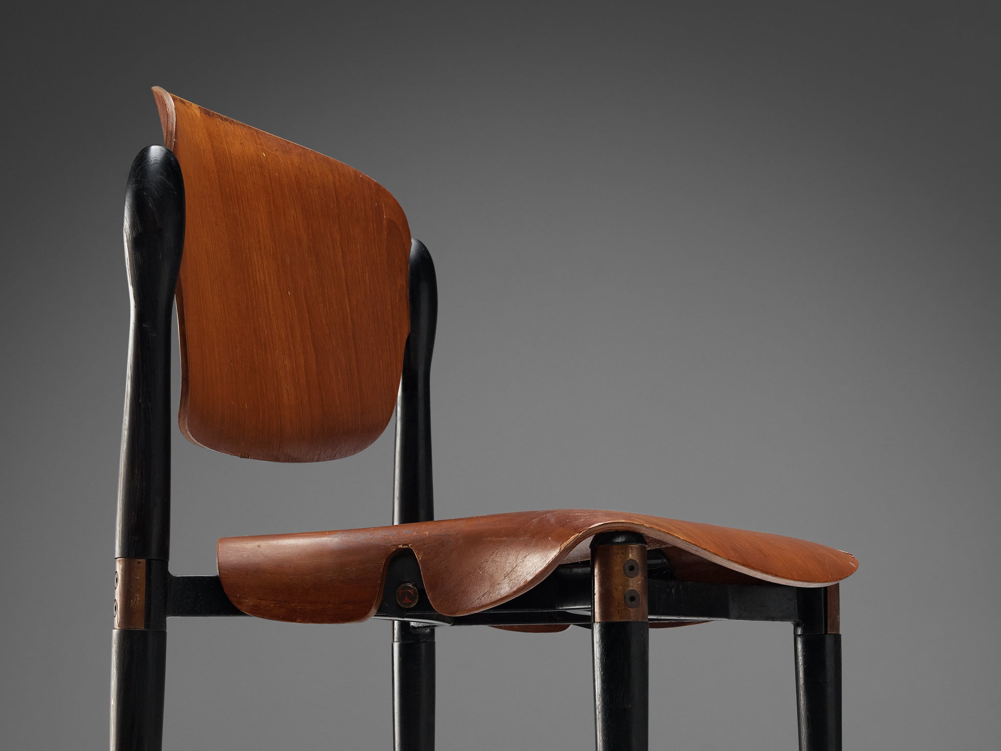 Eugenio Gerli for Tecno Dining Chair in Teak Seating Morentz
