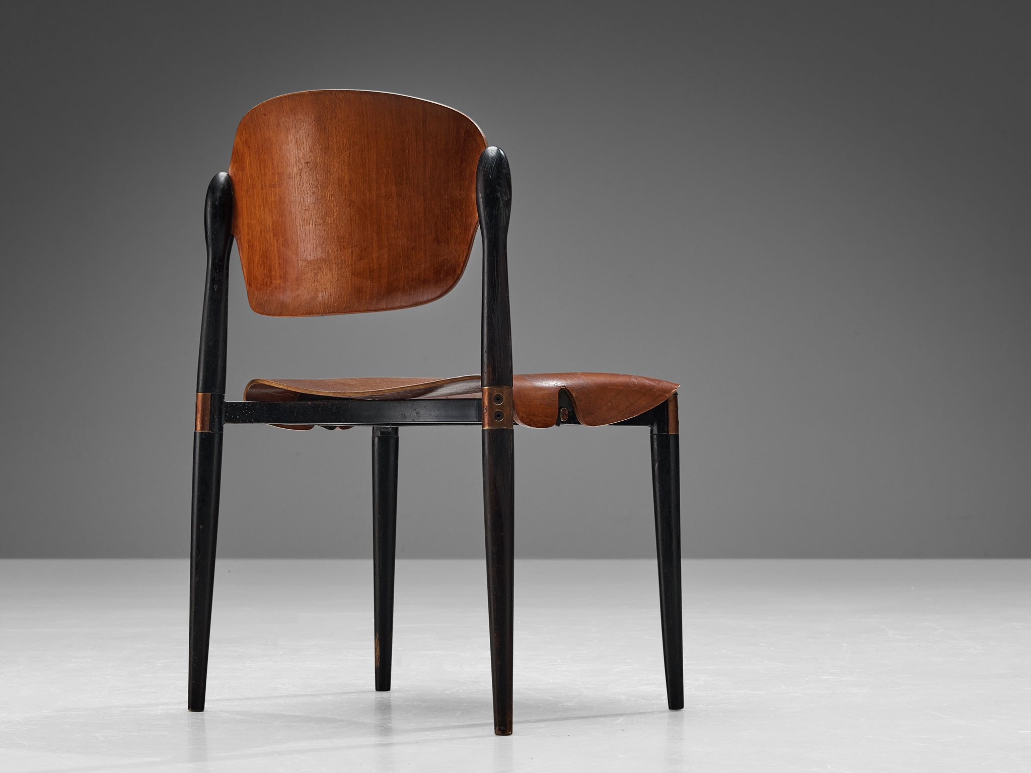 Eugenio Gerli for Tecno Dining Chair in Teak Seating Morentz