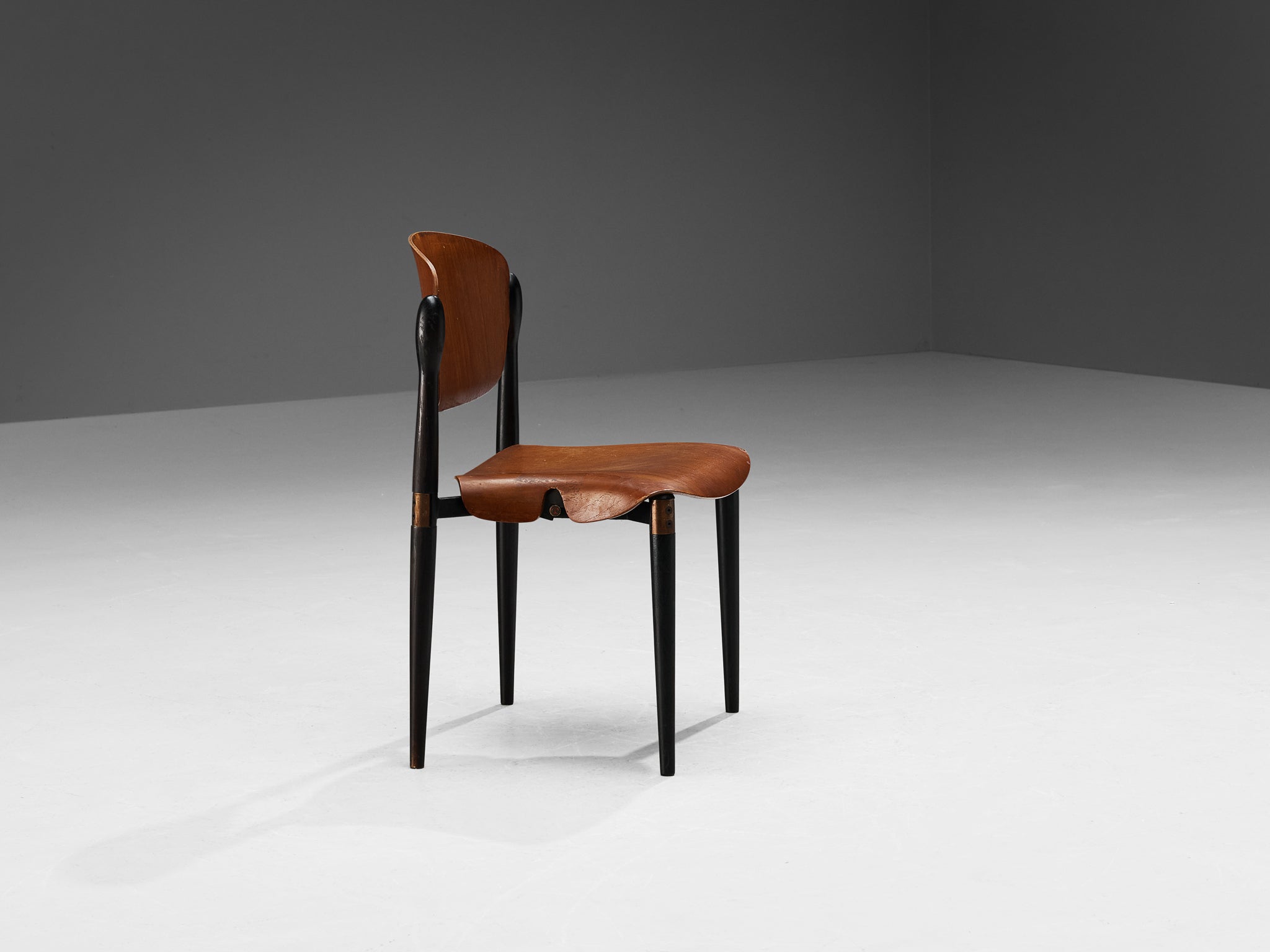 Eugenio Gerli for Tecno Dining Chair in Teak Seating Morentz