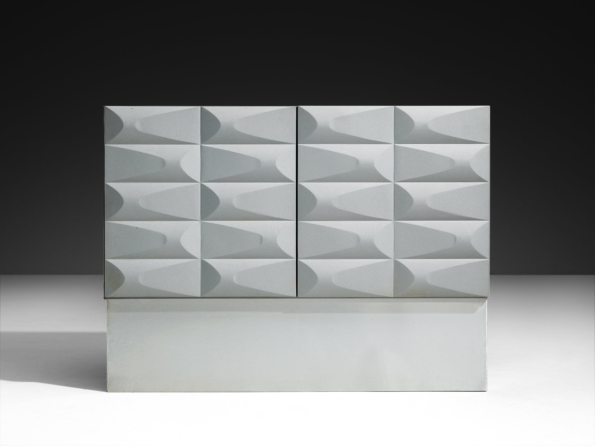 Small Brutalist Cabinet in Soft Grey Case pieces and storage cabinets Morentz