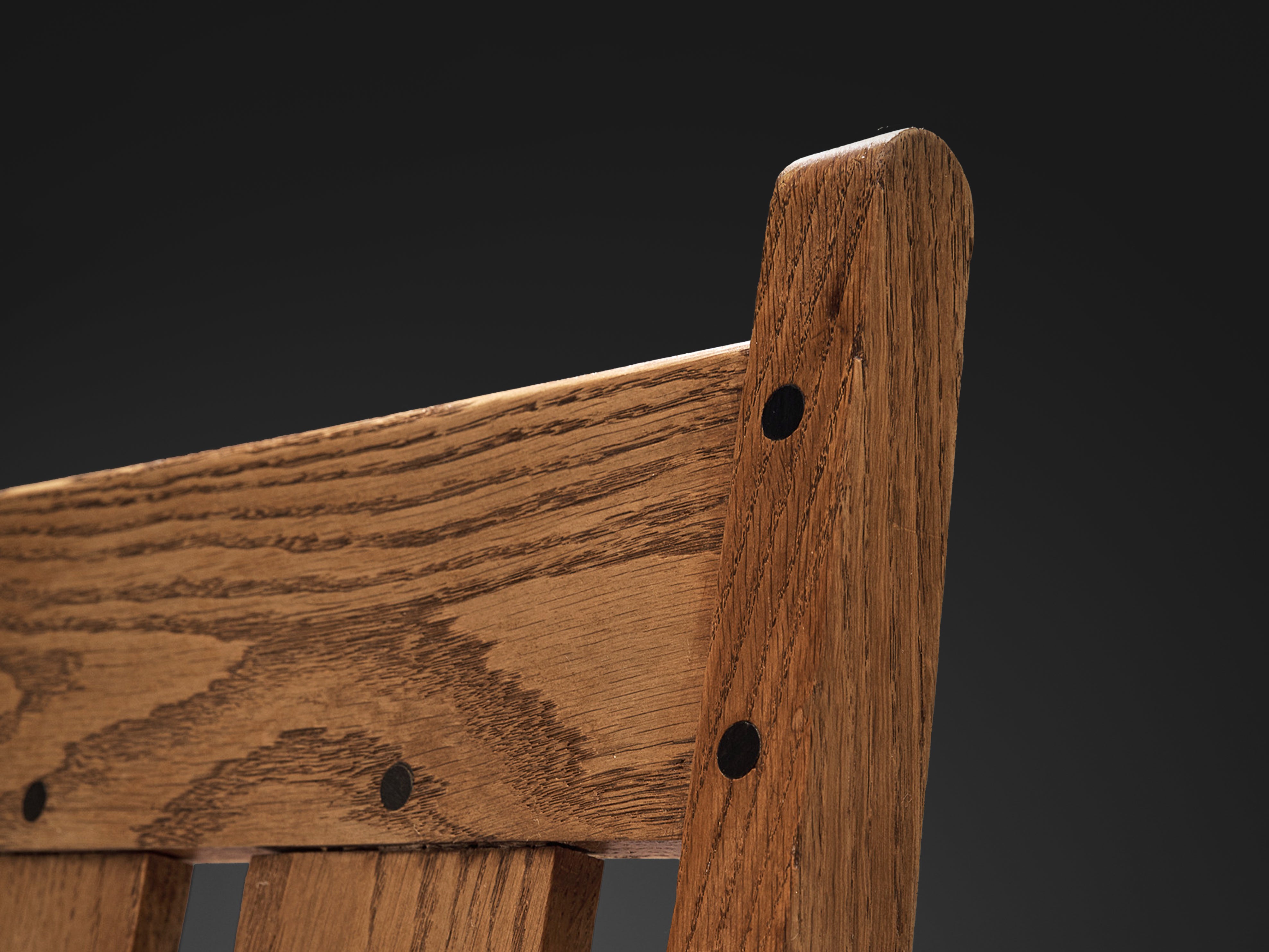 Early Dutch Lounge Chair in Oak and Rope Oak Seating Morentz