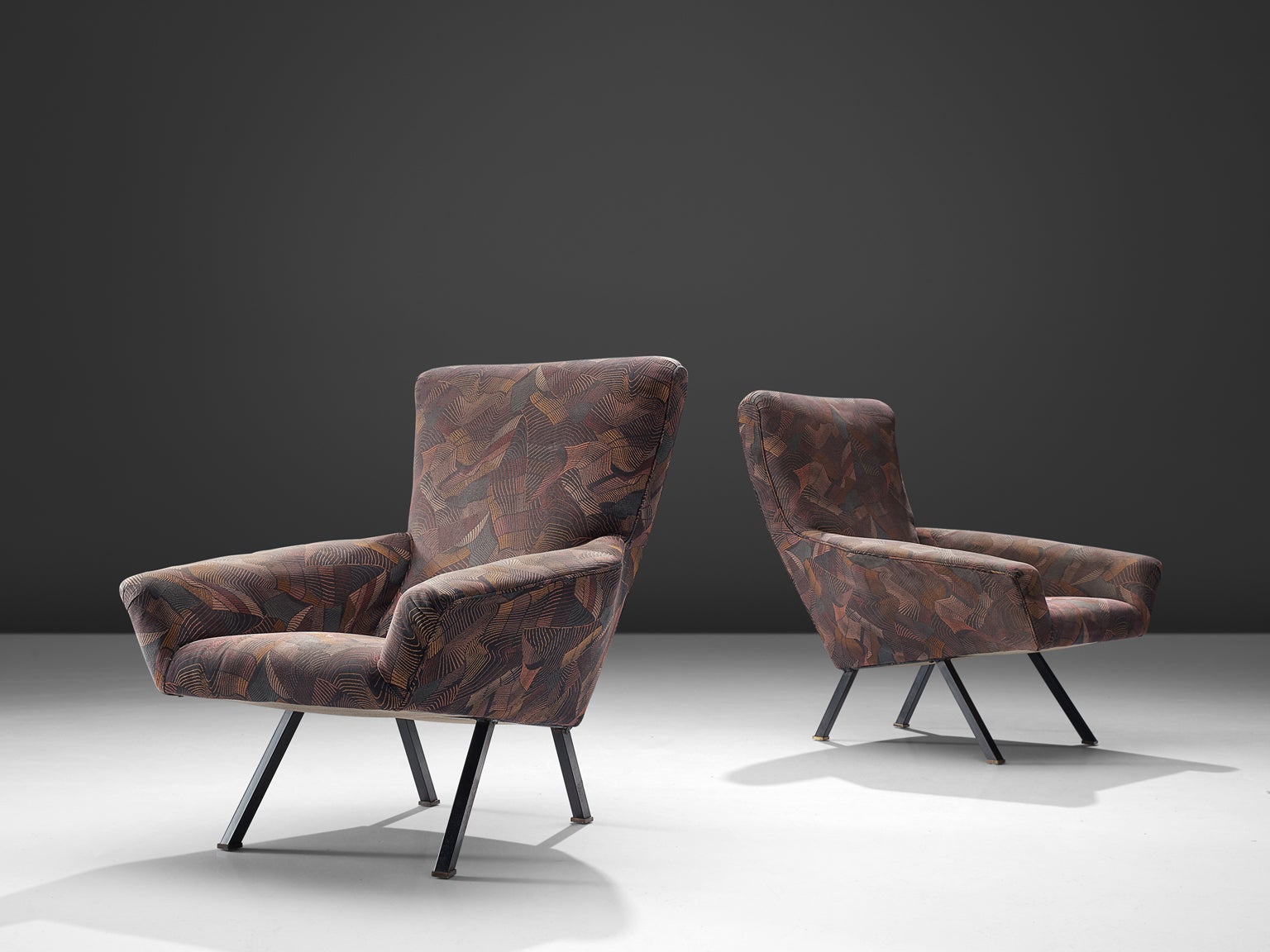 1950s Augusto Magnaghi and Mario Terzaghi Pair of Lounge Chairs seating Morentz