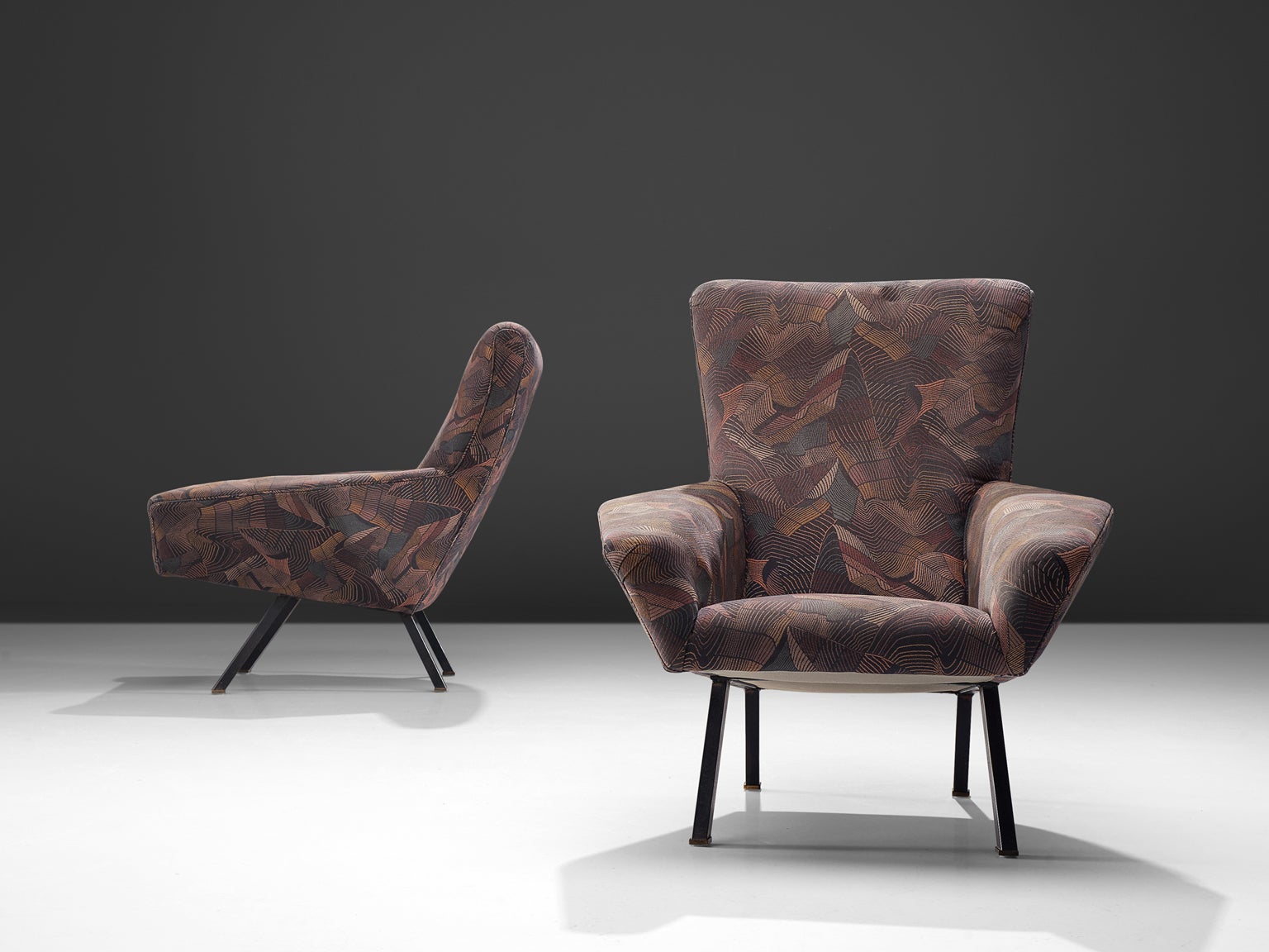 1950s Augusto Magnaghi and Mario Terzaghi Pair of Lounge Chairs seating Morentz