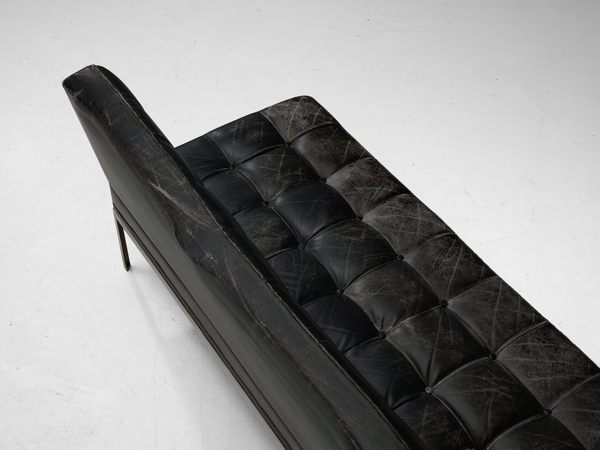 Johannes Spalt for Wittmann Sofa in Black Leather seating Morentz