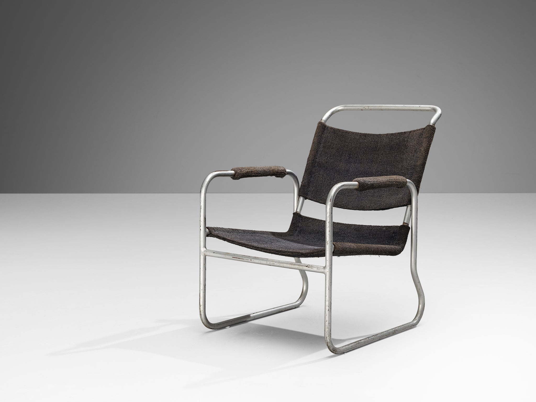 Bas Van Pelt Tubular Armchair in Original Grey Sisal seating Morentz