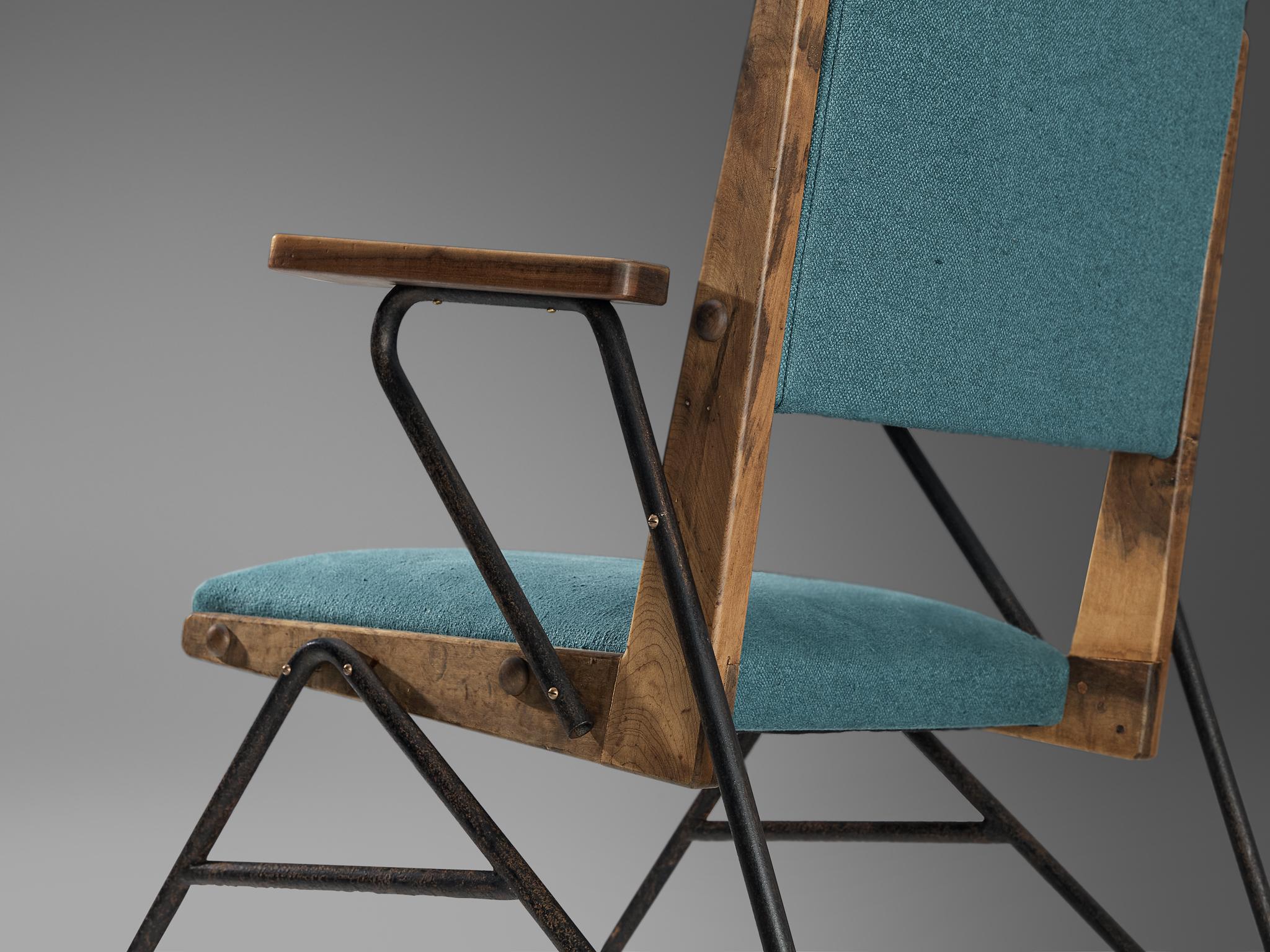 Rare Moyses B. Klajn for Moveis Leal Pair of Lounge Chairs with Iron Frame seating Morentz