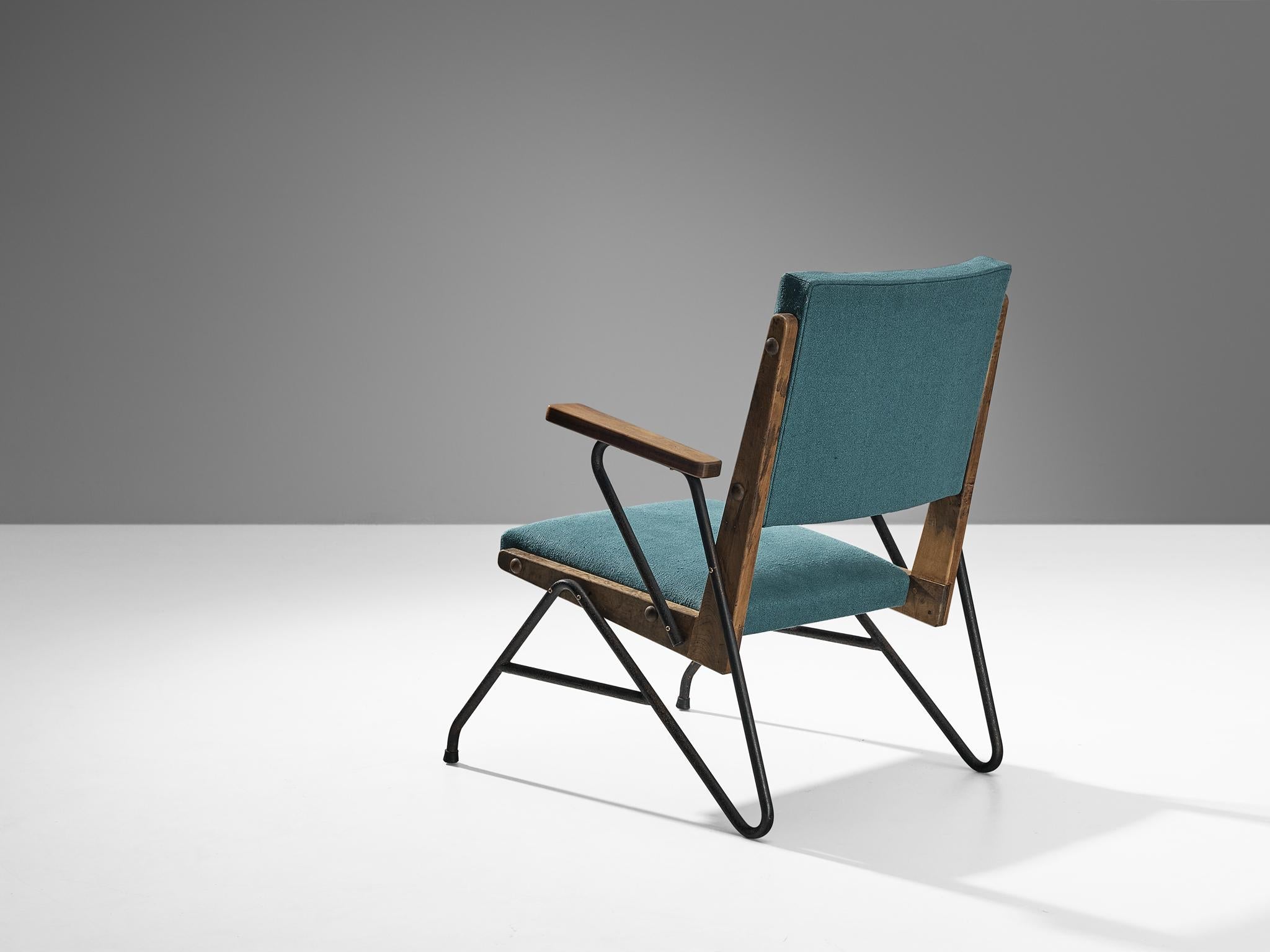 Rare Moyses B. Klajn for Moveis Leal Pair of Lounge Chairs with Iron Frame seating Morentz