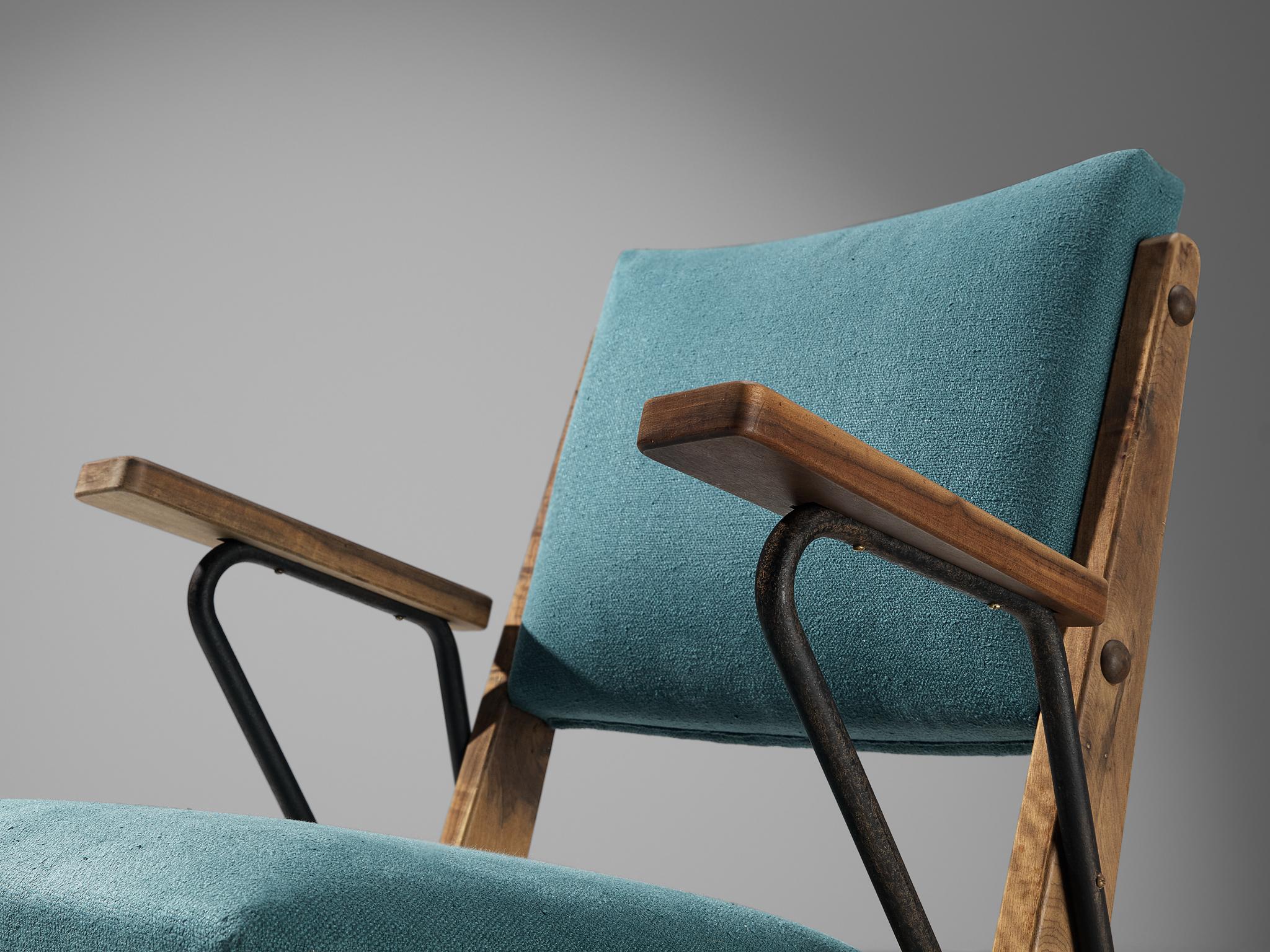 Rare Moyses B. Klajn for Moveis Leal Pair of Lounge Chairs with Iron Frame seating Morentz