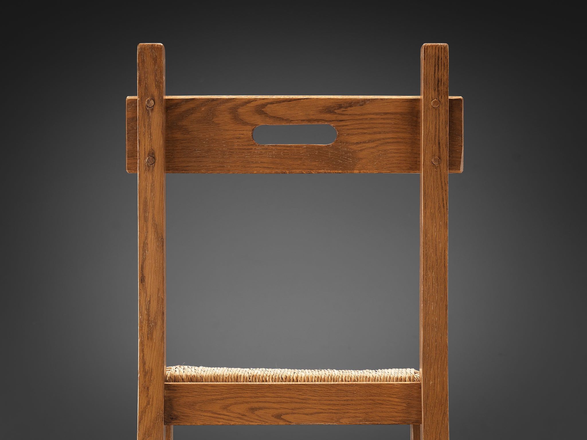 Belgian Dining Chair in Oak and Straw seating Morentz