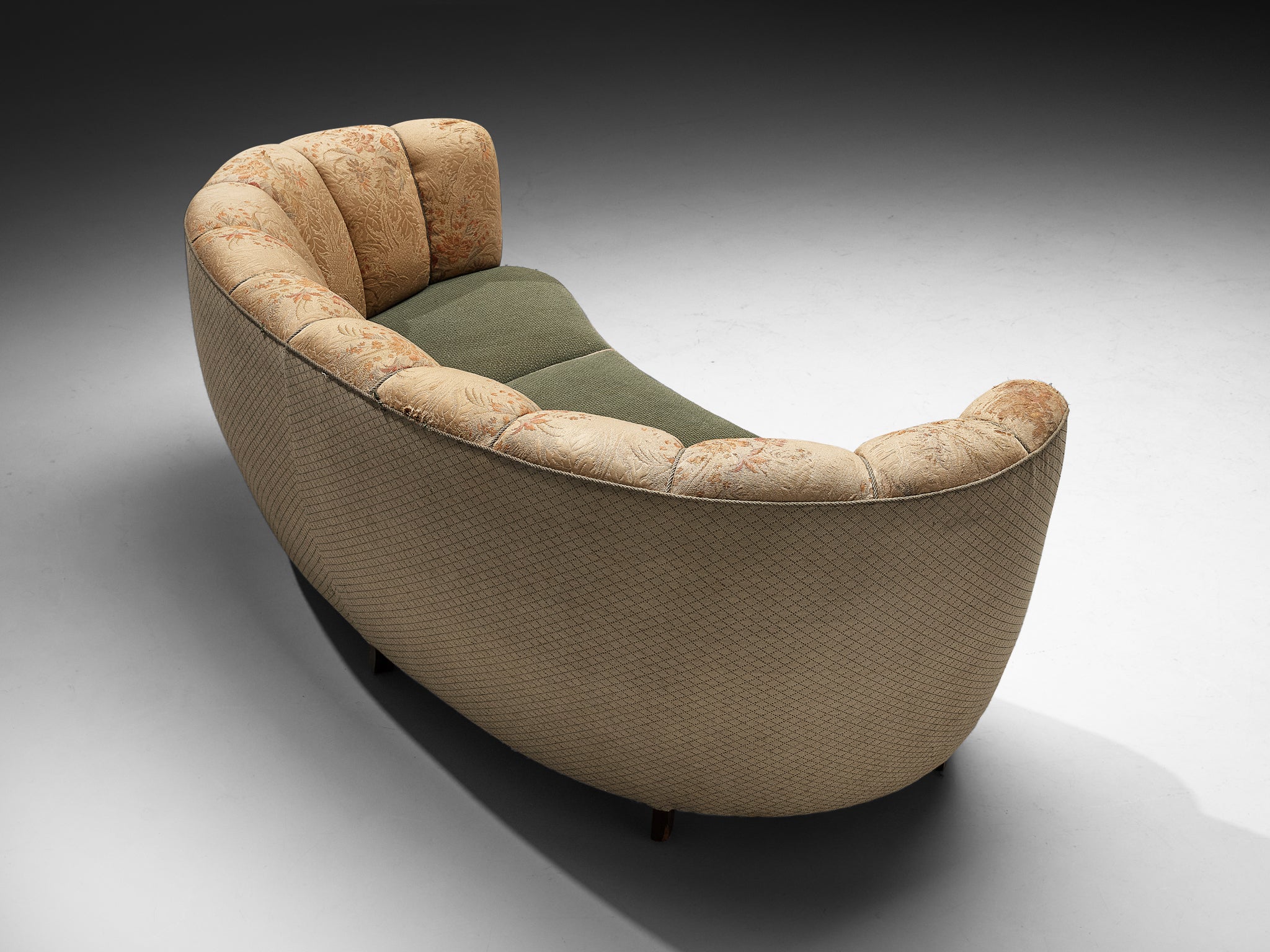 Danish Banana Sofa in Floral Upholstery Seating Morentz
