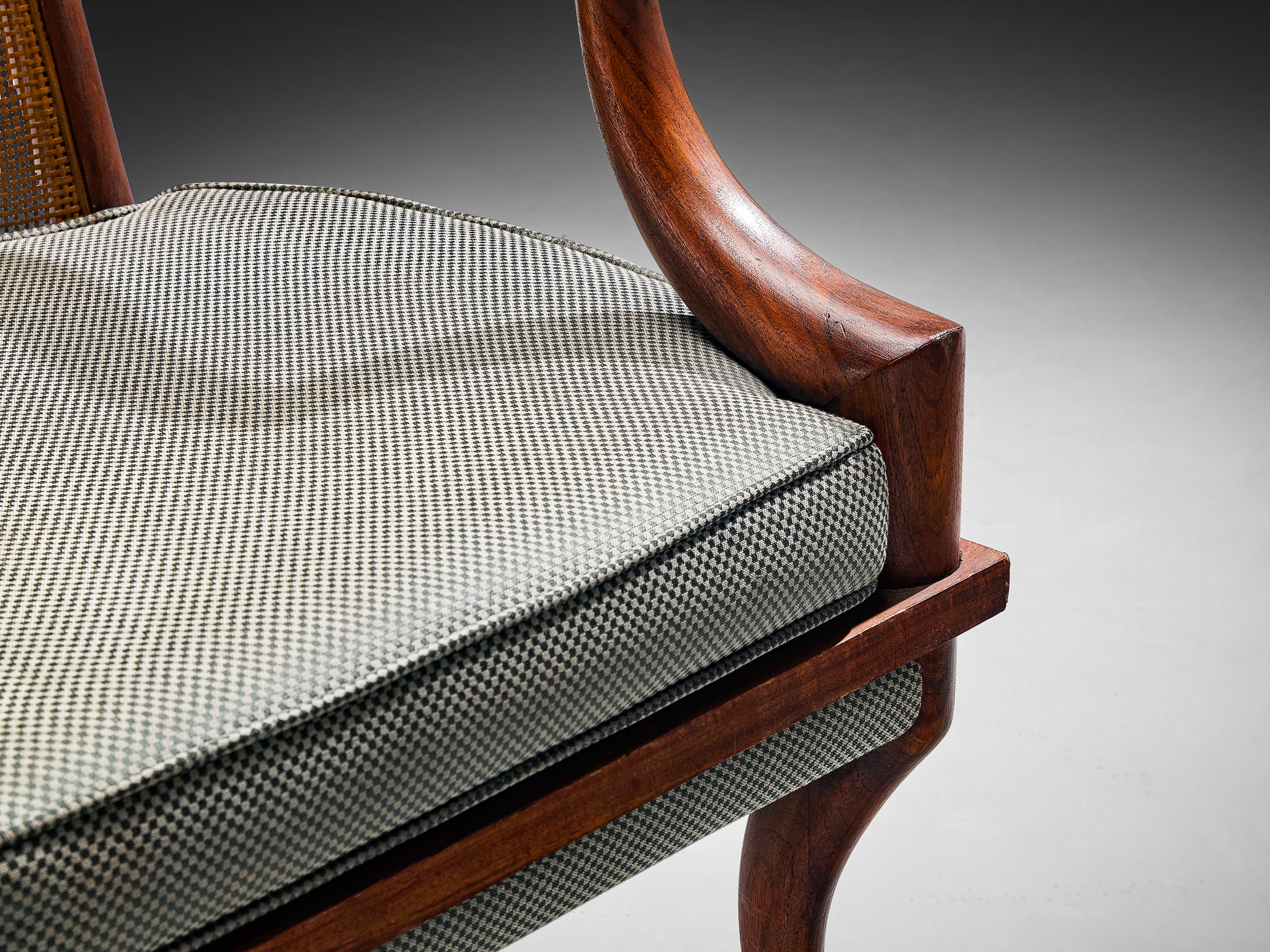 Douglas Brown for Grand Ledge Chair Company Reupholstered Chair in Cane Seating Morentz