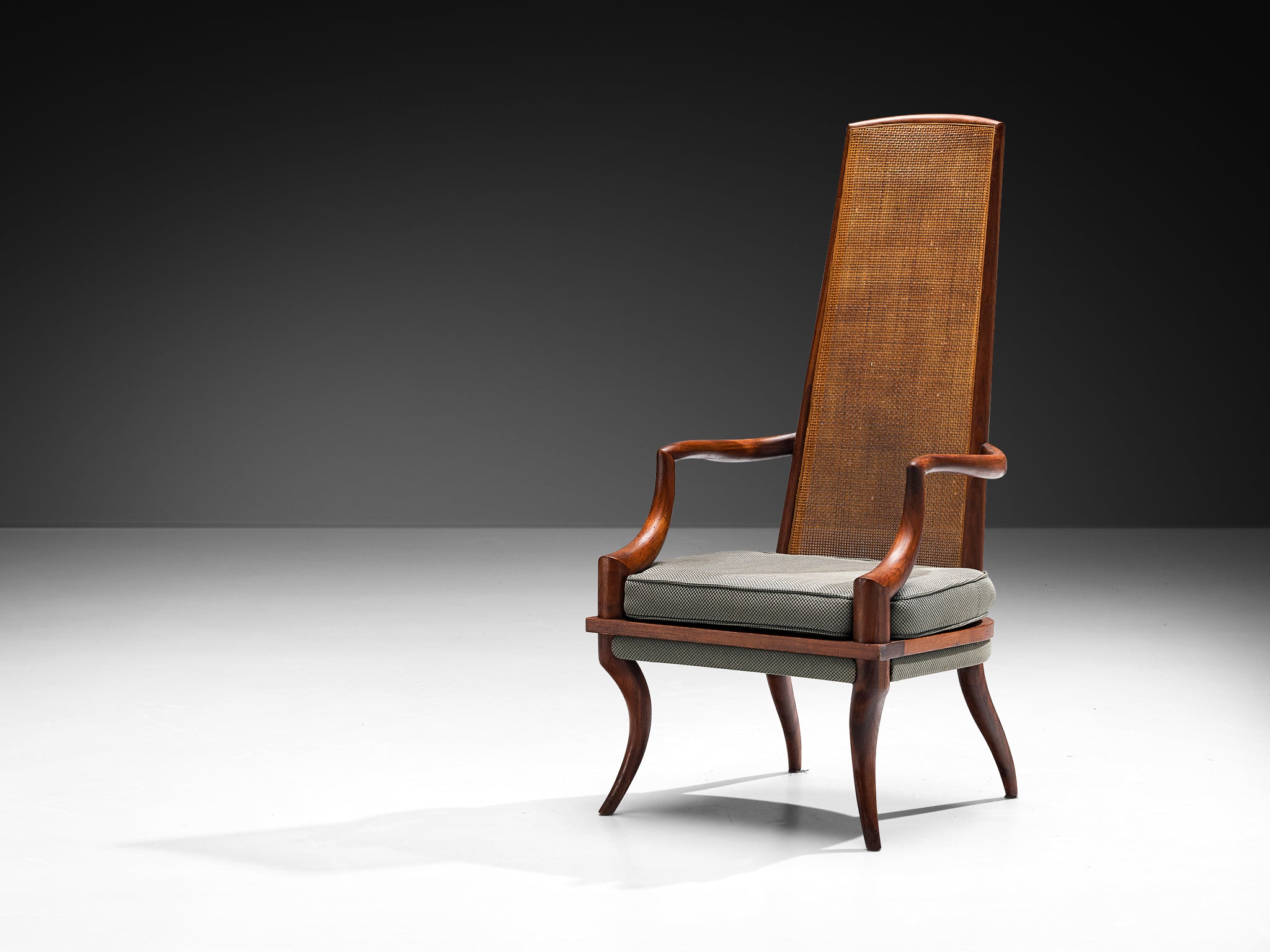 Douglas Brown for Grand Ledge Chair Company Reupholstered Chair in Cane Seating Morentz
