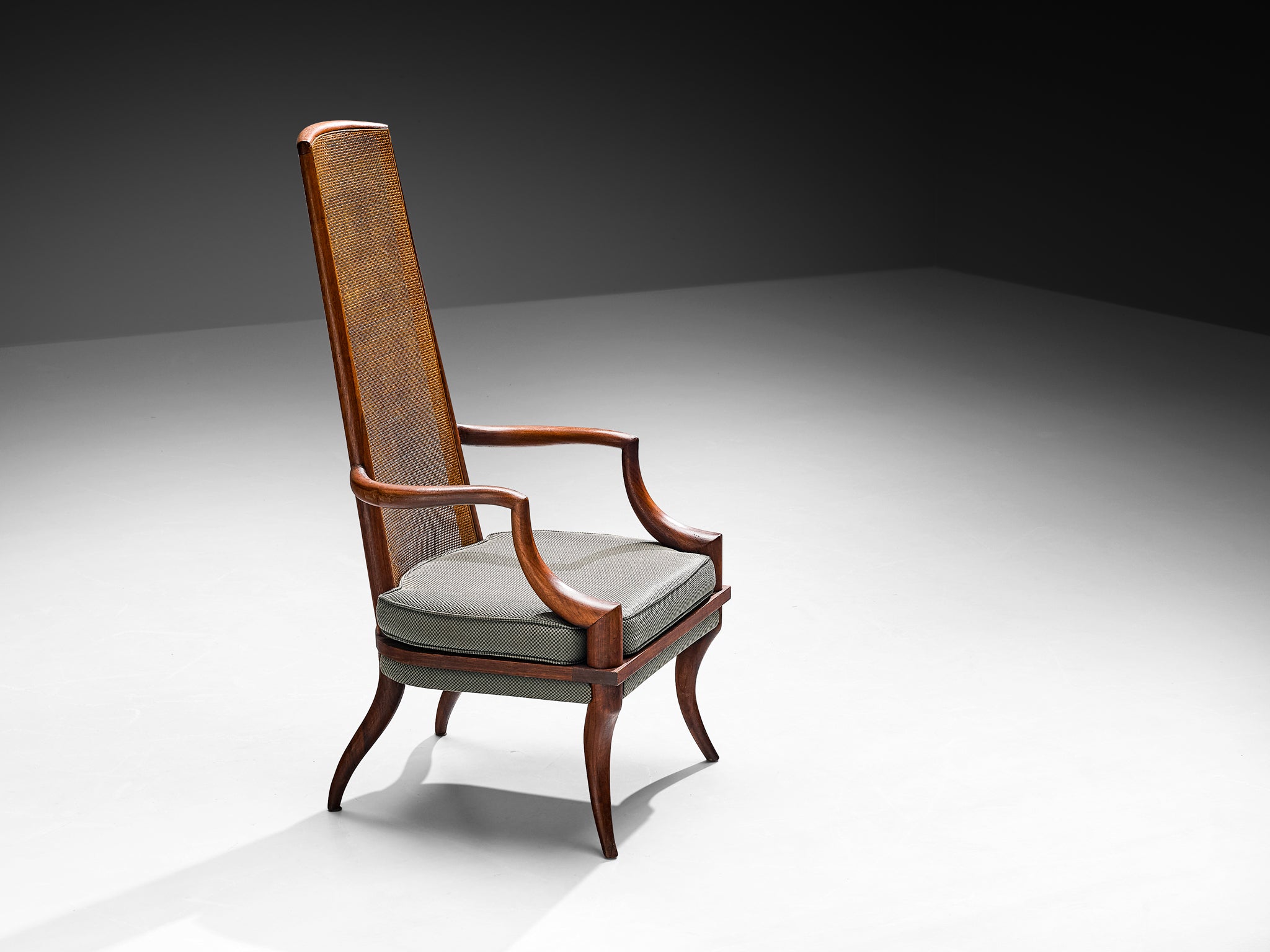 Douglas Brown for Grand Ledge Chair Company Reupholstered Chair in Cane Seating Morentz