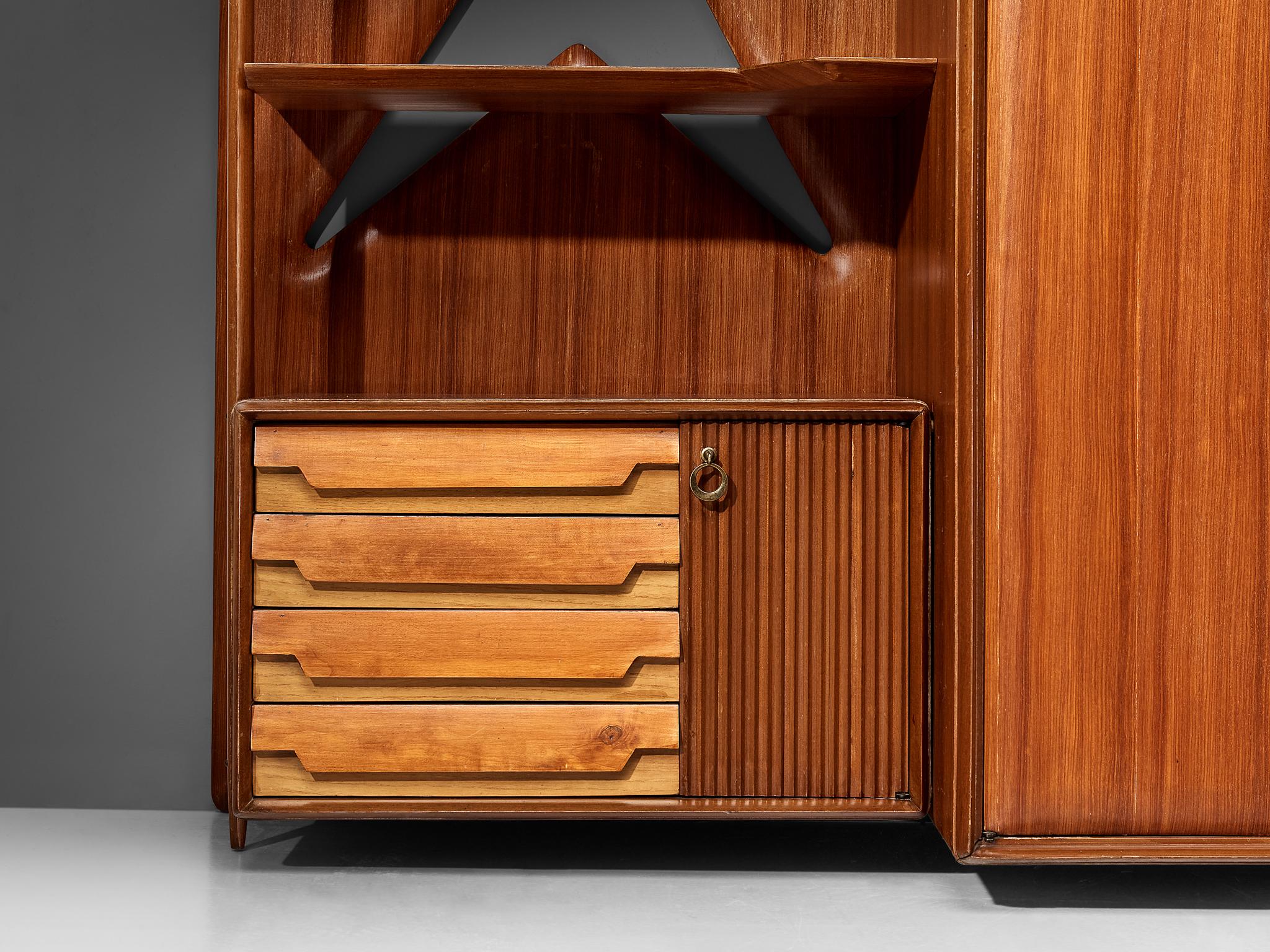 Large Versatile Italian Wall Unit in Teak case pieces and storage cabinets Morentz