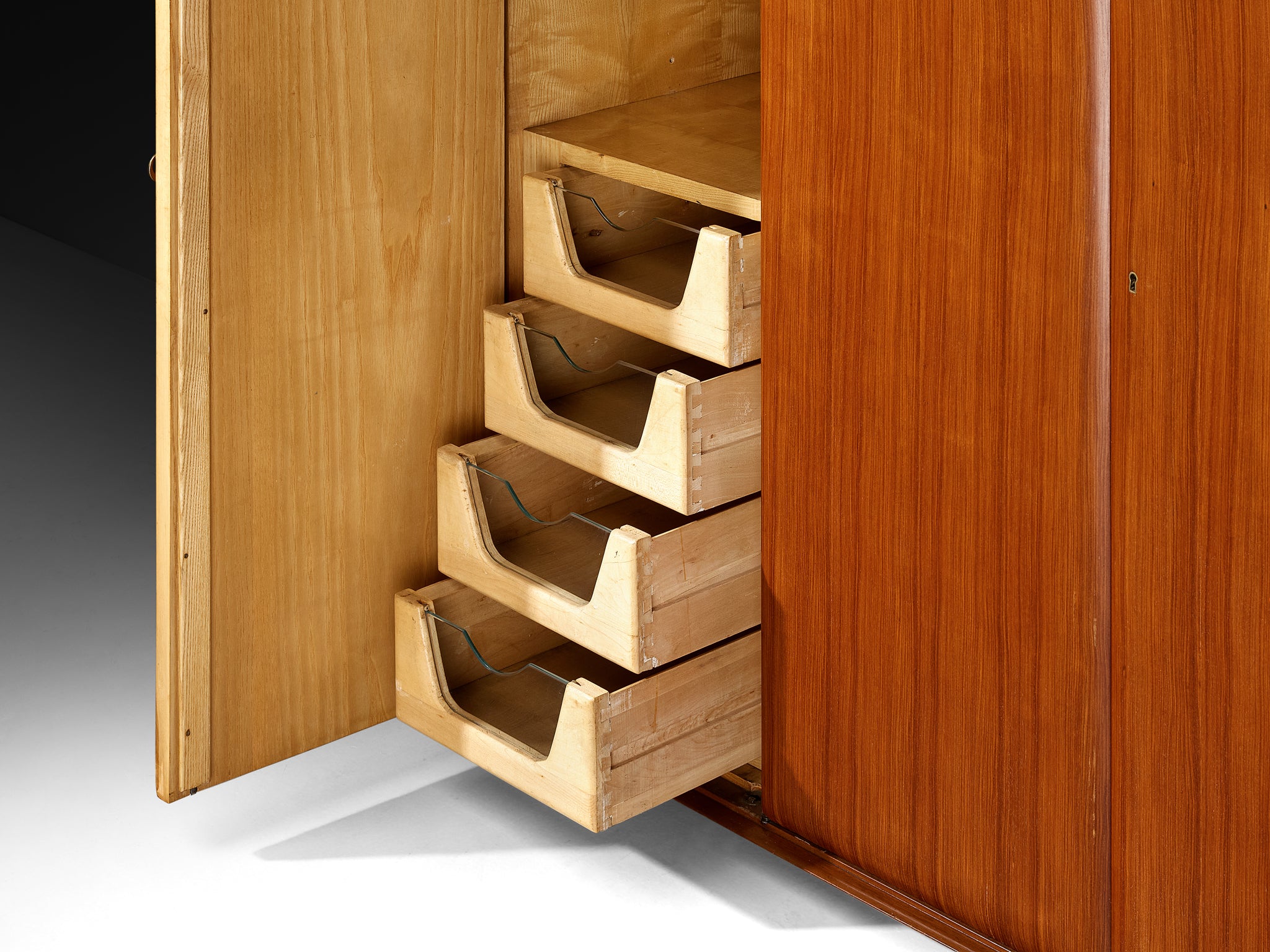 Large Versatile Italian Wall Unit in Teak Case pieces and storage cabinets Morentz