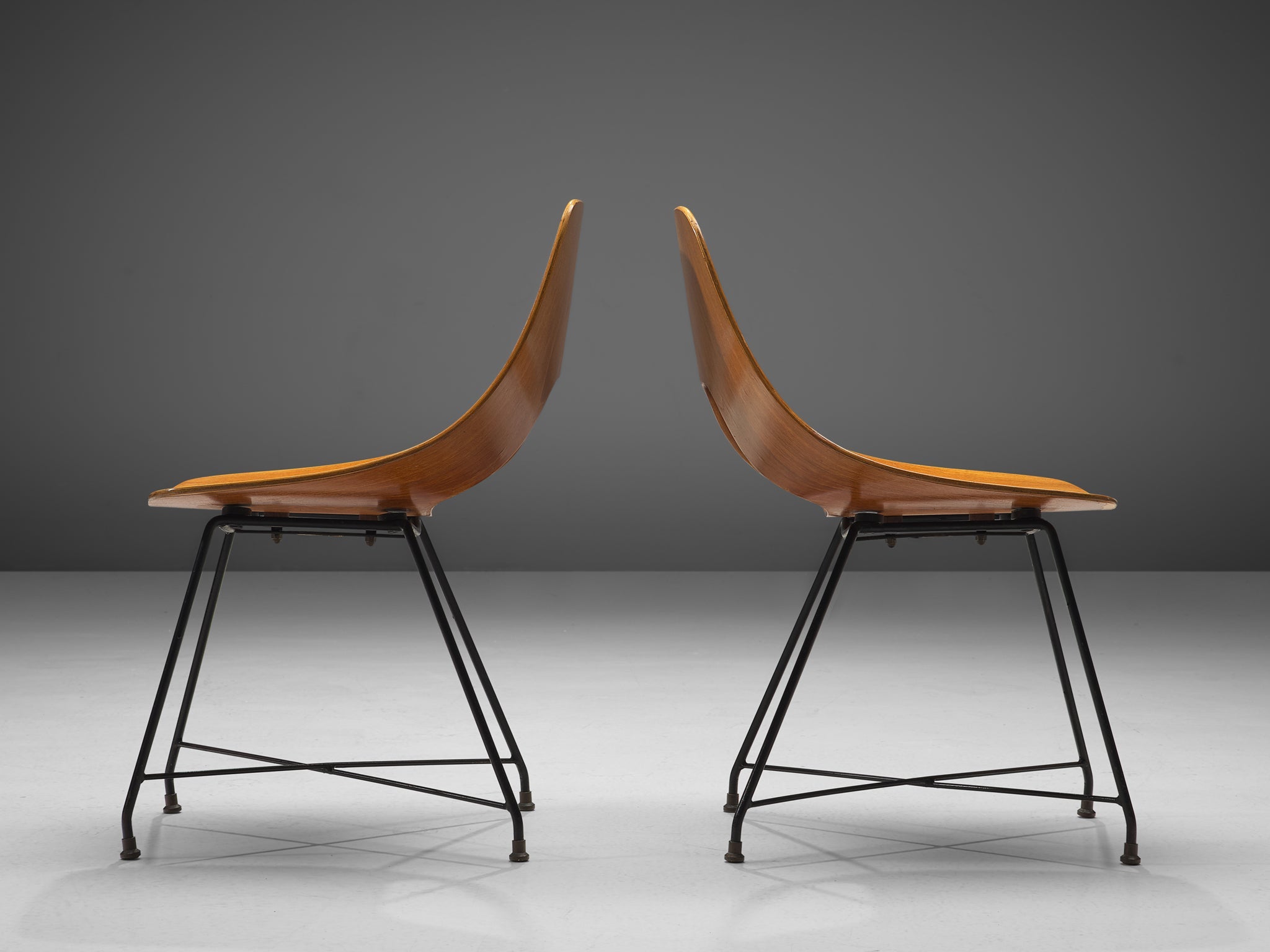 Augusto Bozzi for Saporiti 'Ariston' Dining Chairs in Teak seating Morentz